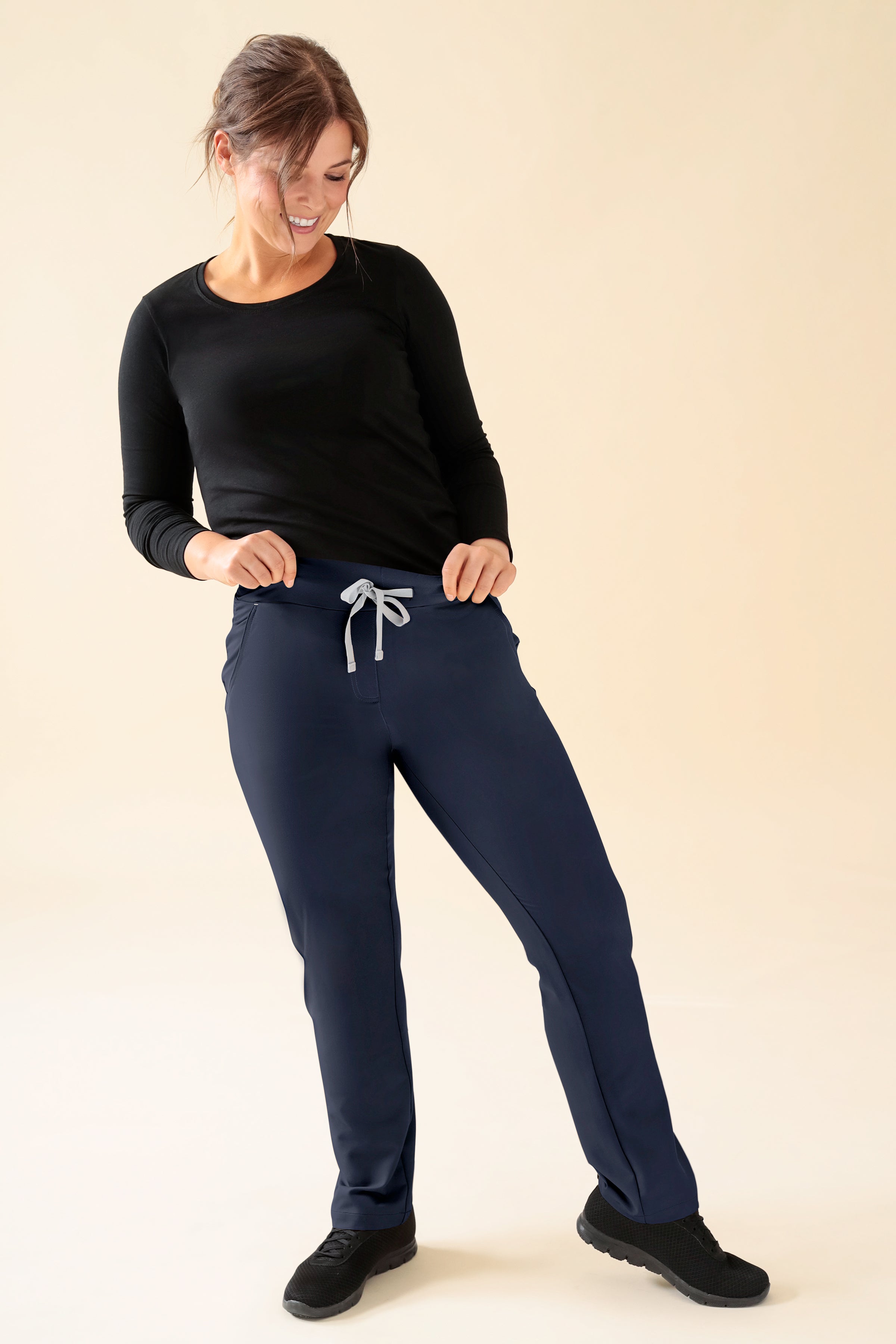 KAERE Hose Damen - gerader Saum Kurzgr. ohne Beintaschen navy, Vue de face