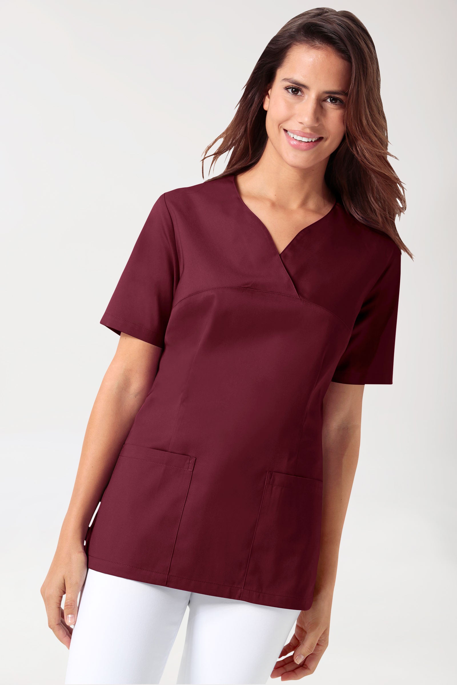 CORE Schlupfkasack Damen - 5er-Pack - Herzausschnitt bordeaux, Vue de face