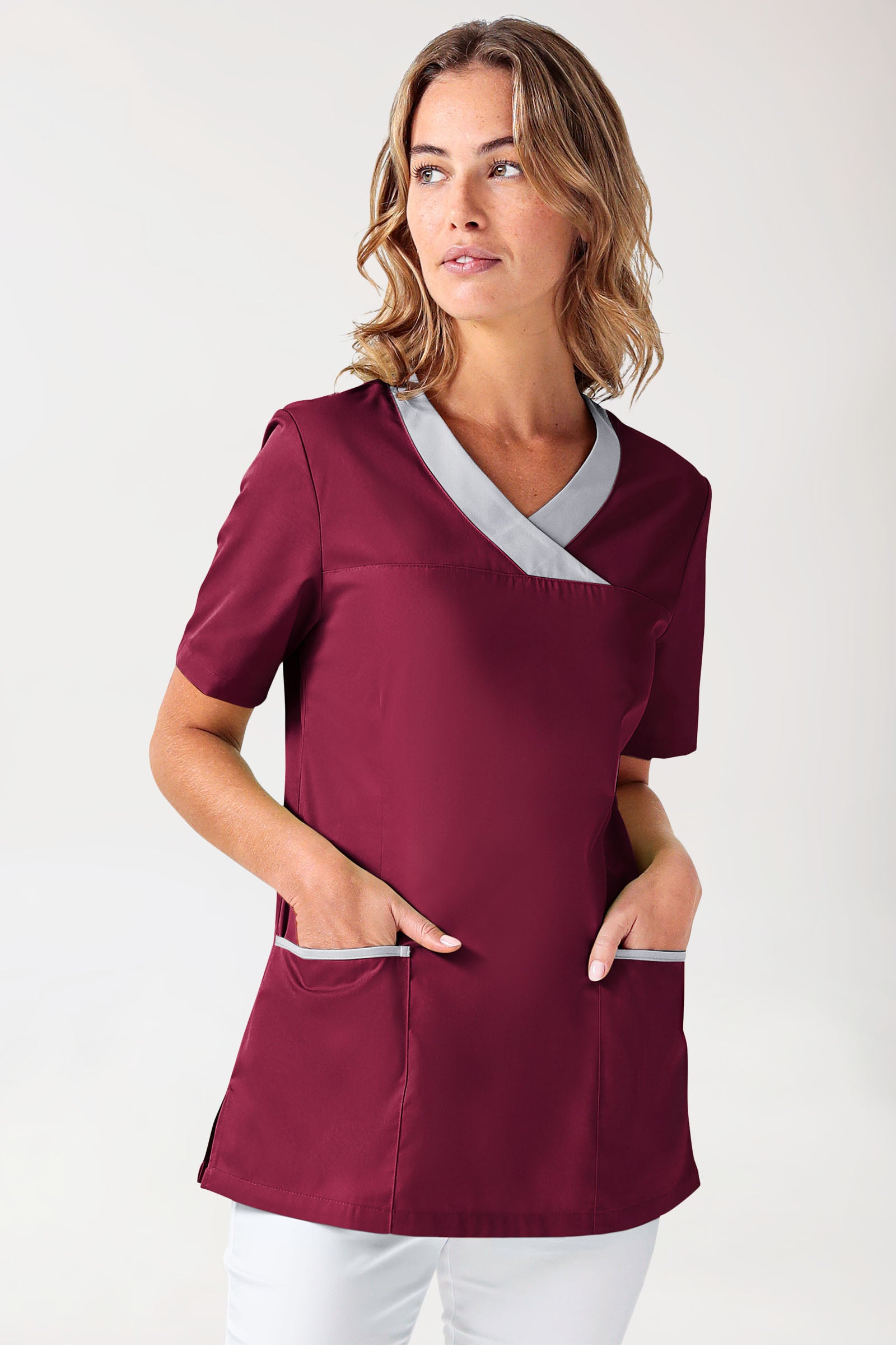 CORE Schlupfkasack Damen bordeaux/grau, Vue de face