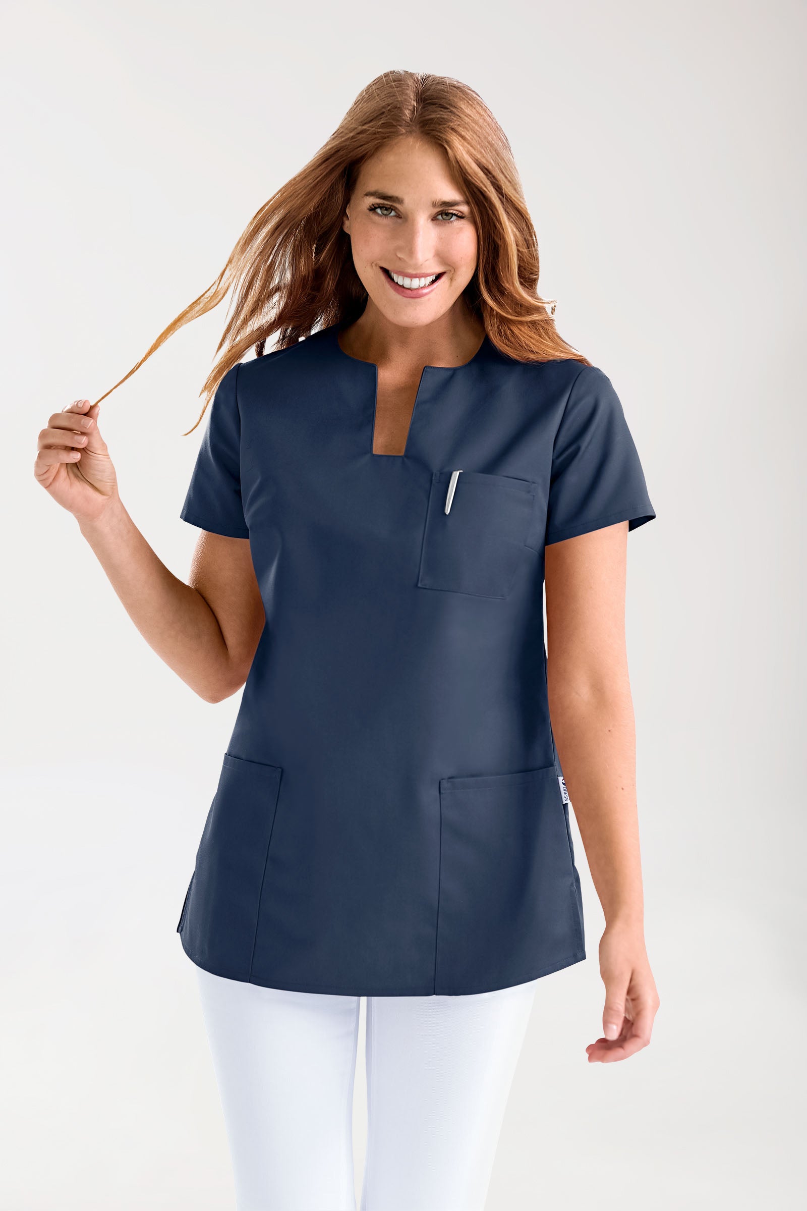 JUST STRONG Schlupfkasack Damen - eckiger Ausschnitt navy, Vue de face