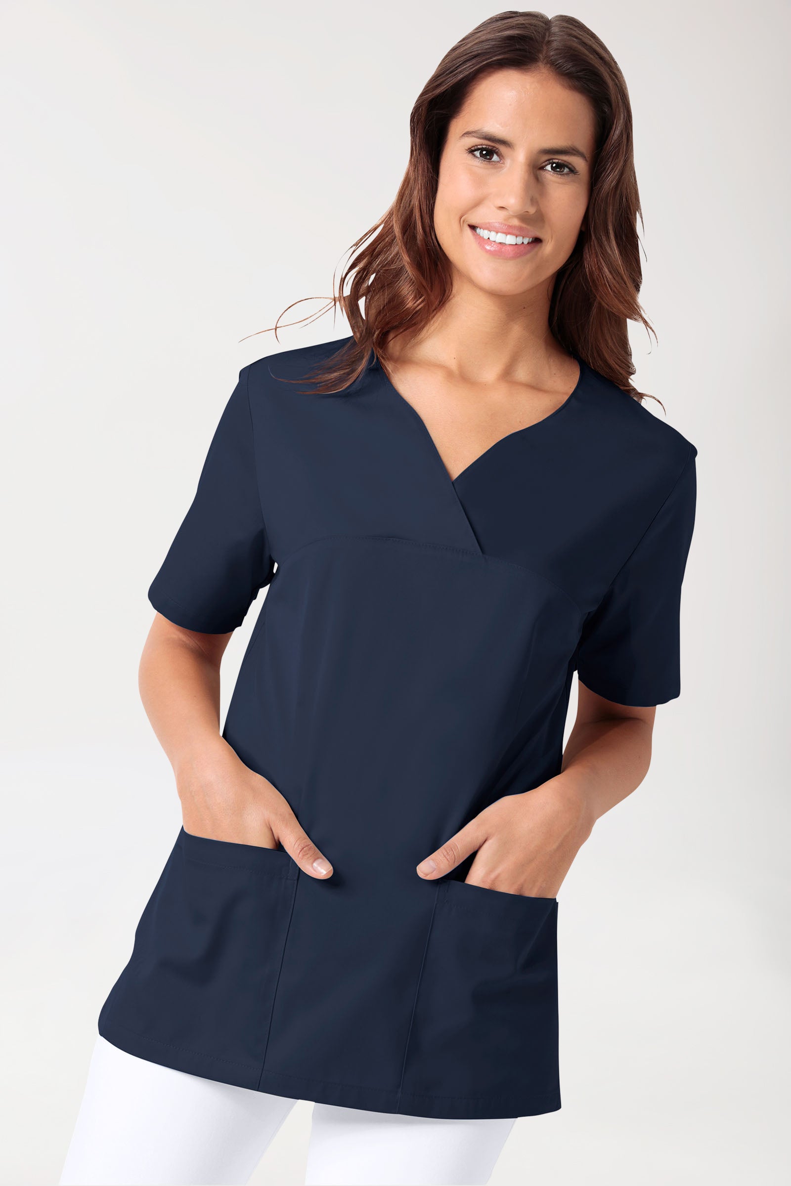 CORE Schlupfkasack Damen - 5er-Pack - Herzausschnitt navy, Vue de face