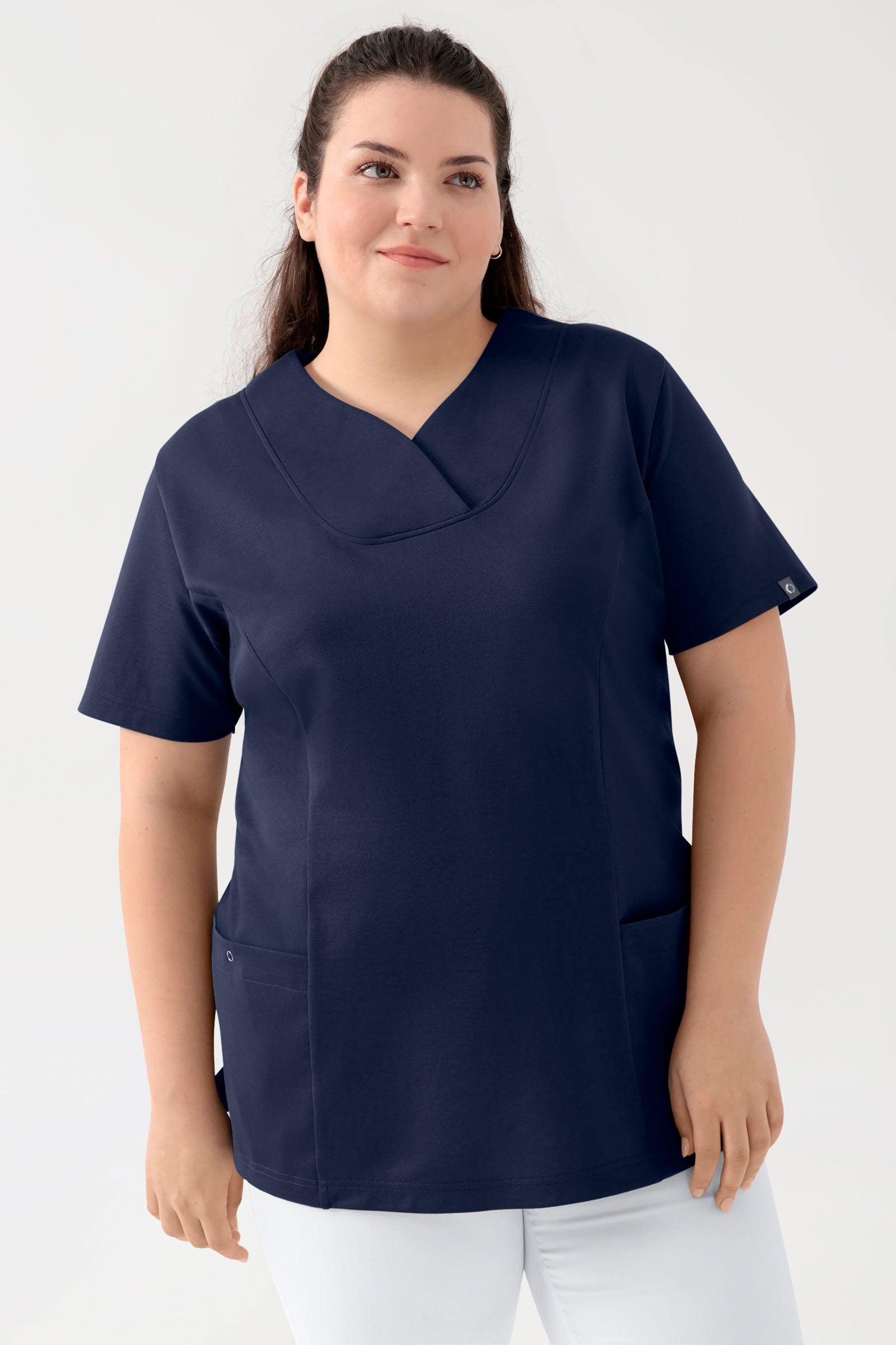COMFY FLEX Stretch Schlupfkasack Damen - Herzausschnitt navy