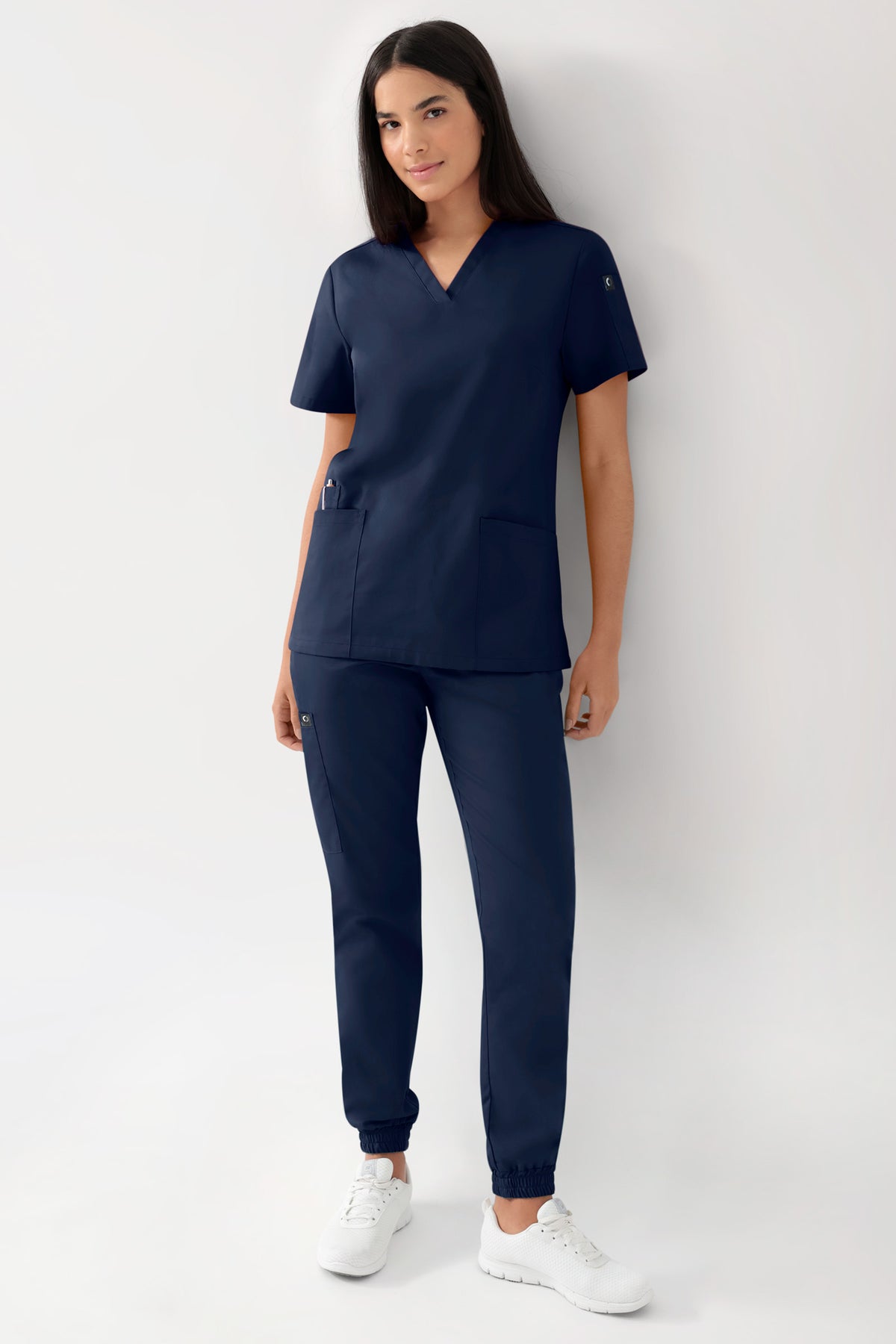 GREEN Stretch Schlupfkasack Damen - V-Ausschnitt navy, Vue de face