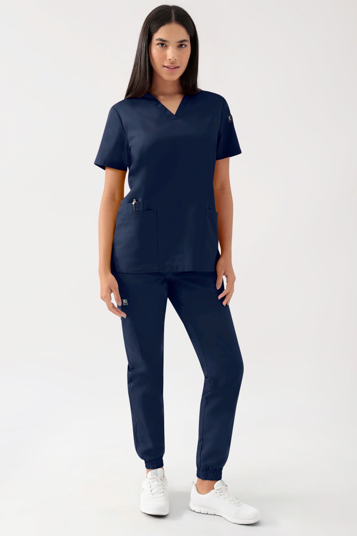 GREEN Stretch Schlupfkasack Damen - V-Ausschnitt navy, Vue de face