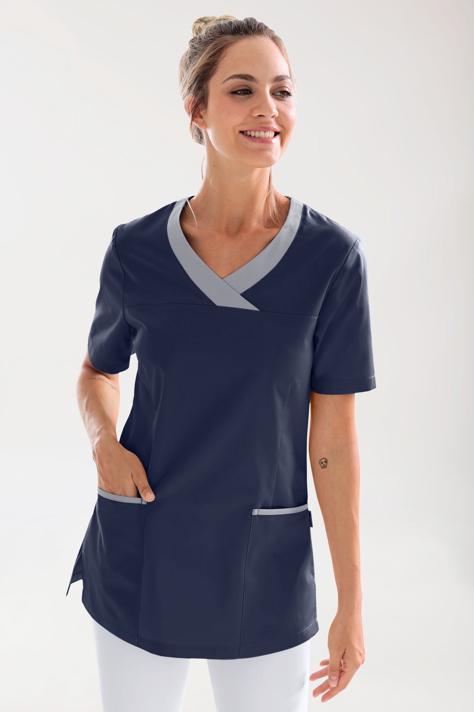 CORE Schlupfkasack Damen navy/grau, Vue de face