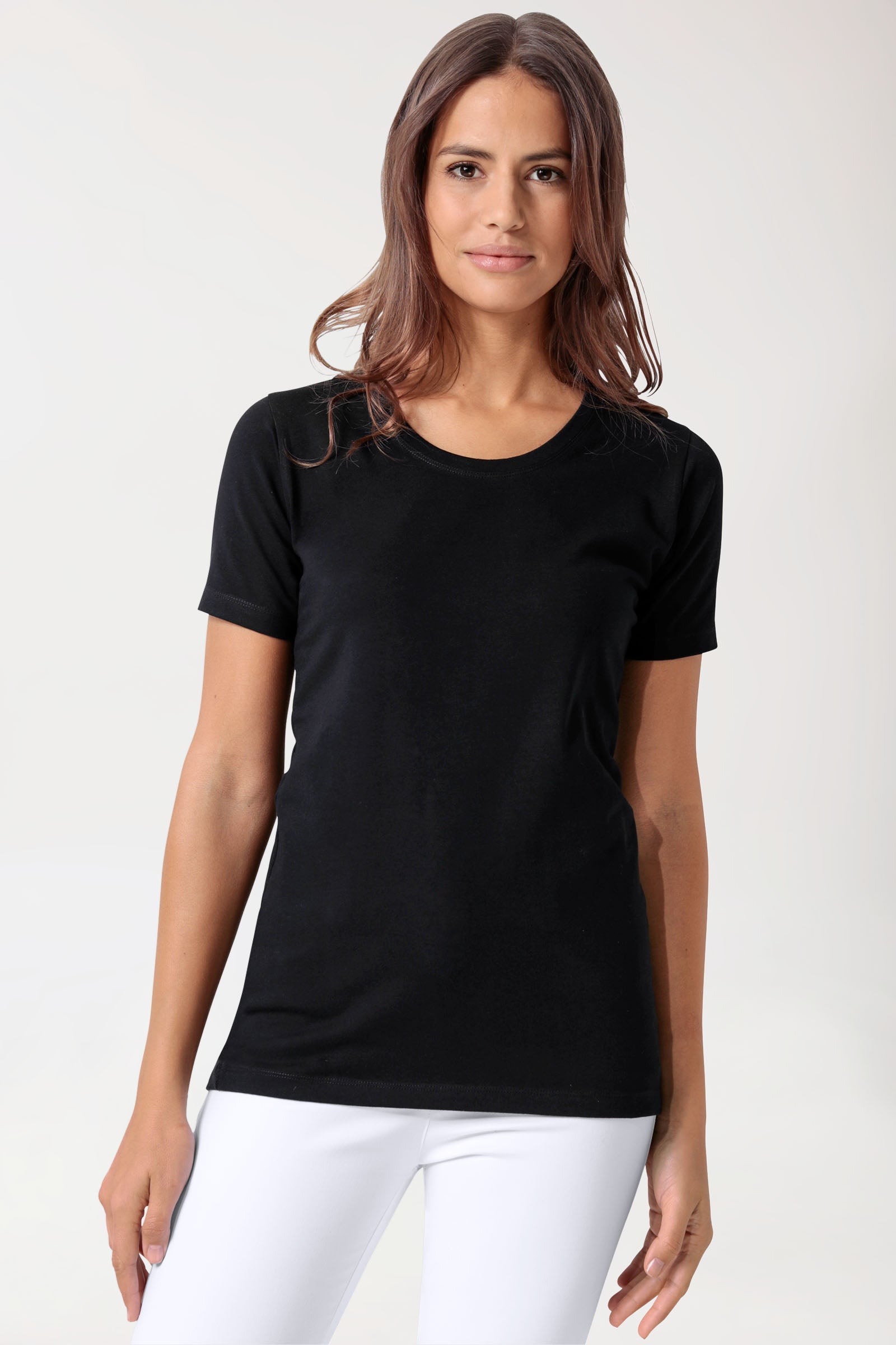 CORE Shirt Damen - Rundhals schwarz, Vue de face