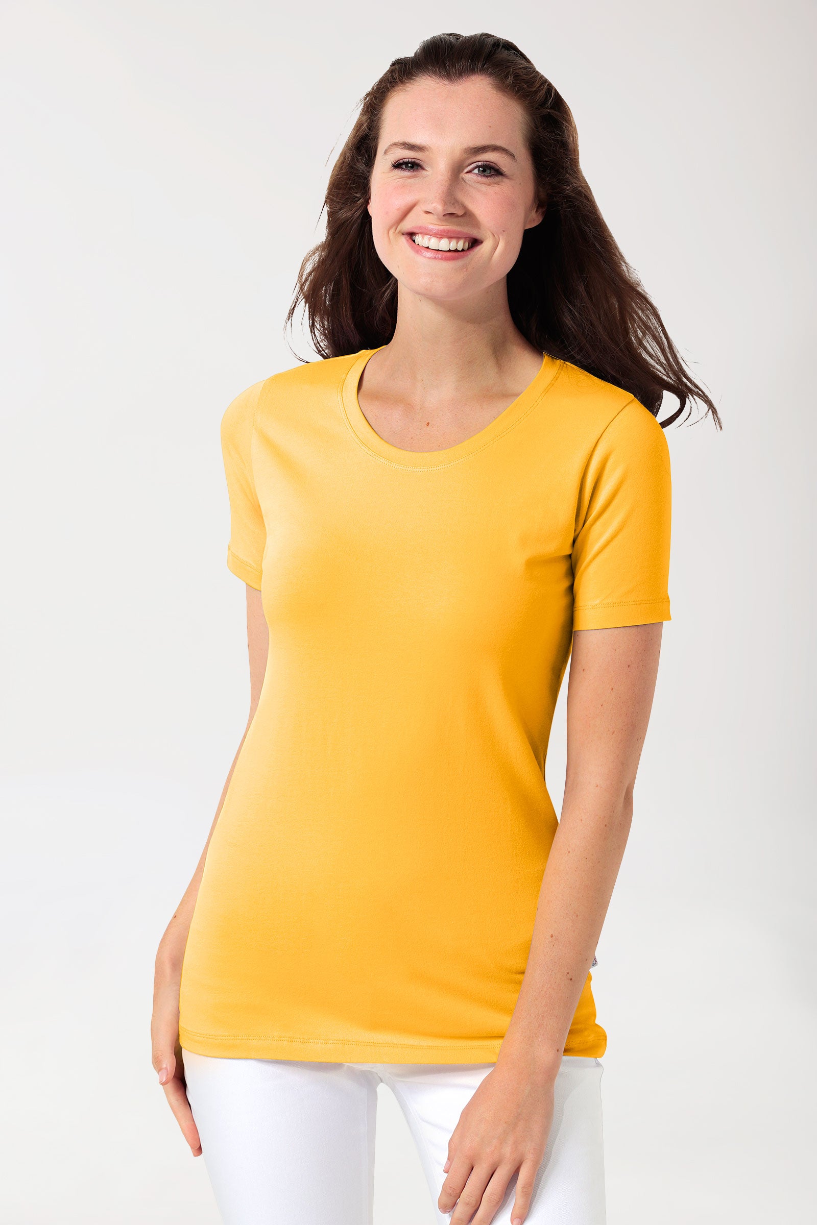 CORE Shirt Damen - Rundhals sonnengelb, Vue de face