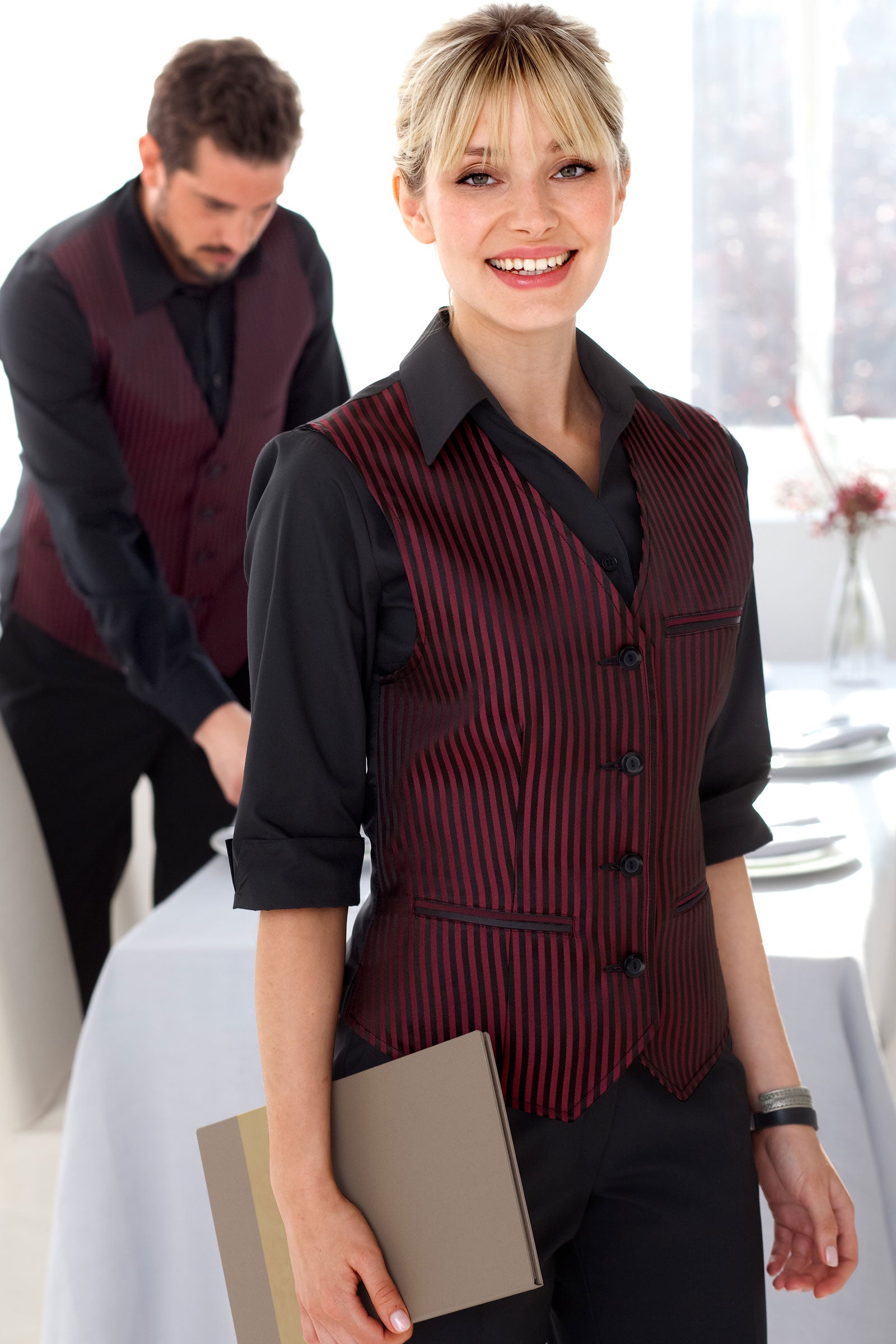 Weste für Damen Rot Schwarz