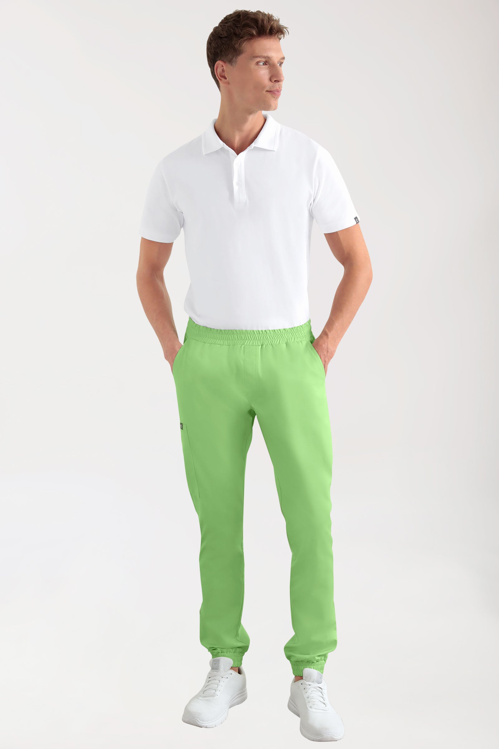 CORE Cargohose Herren - Jogpants Style apfelgrün, Vue de face
