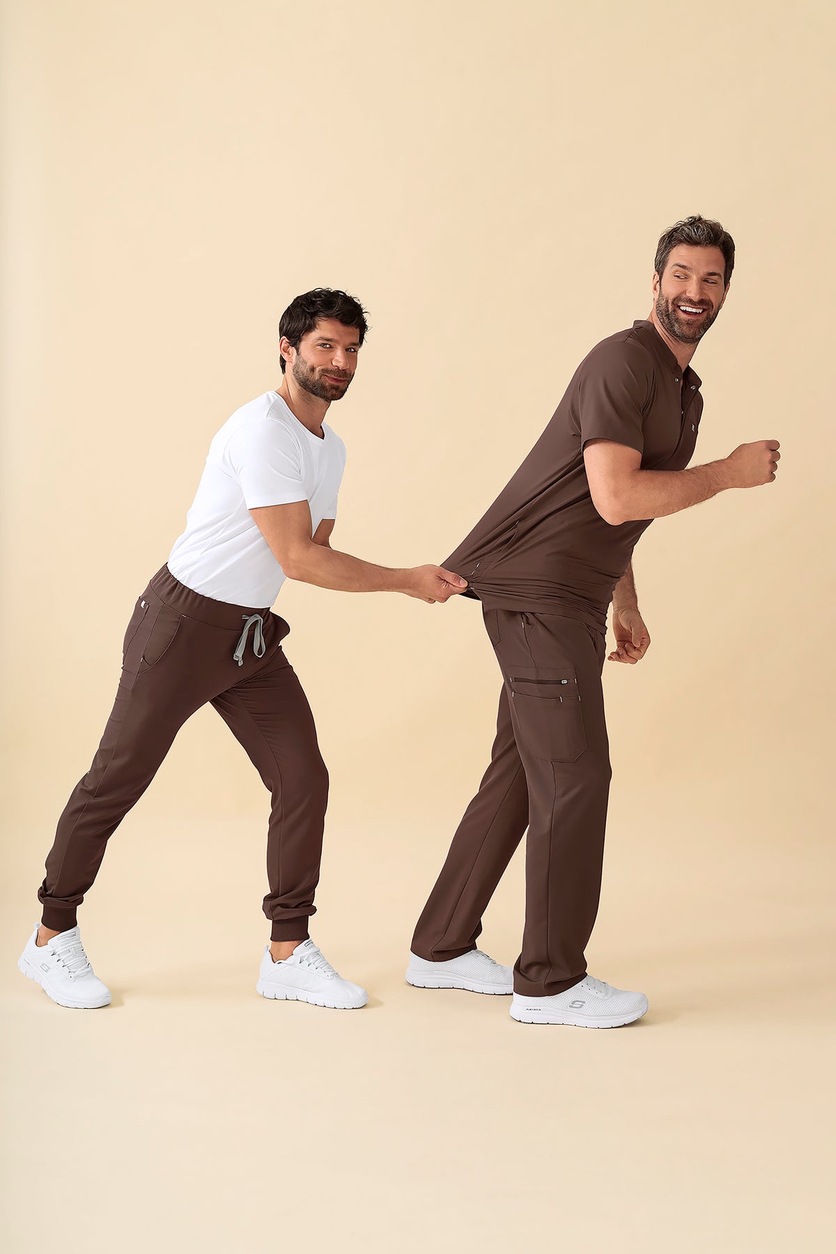 KAERE Hose Herren - gerader Saum mit Beintaschen coffee, Vorderansicht