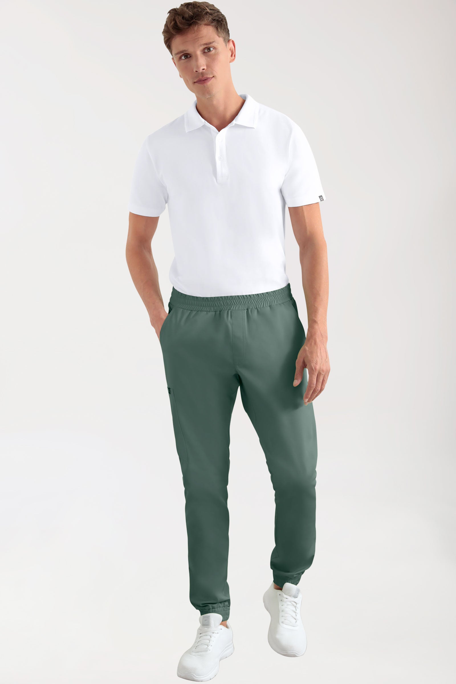 CORE Cargohose Herren - Jogpants Style dunkelgrün, Vue de face