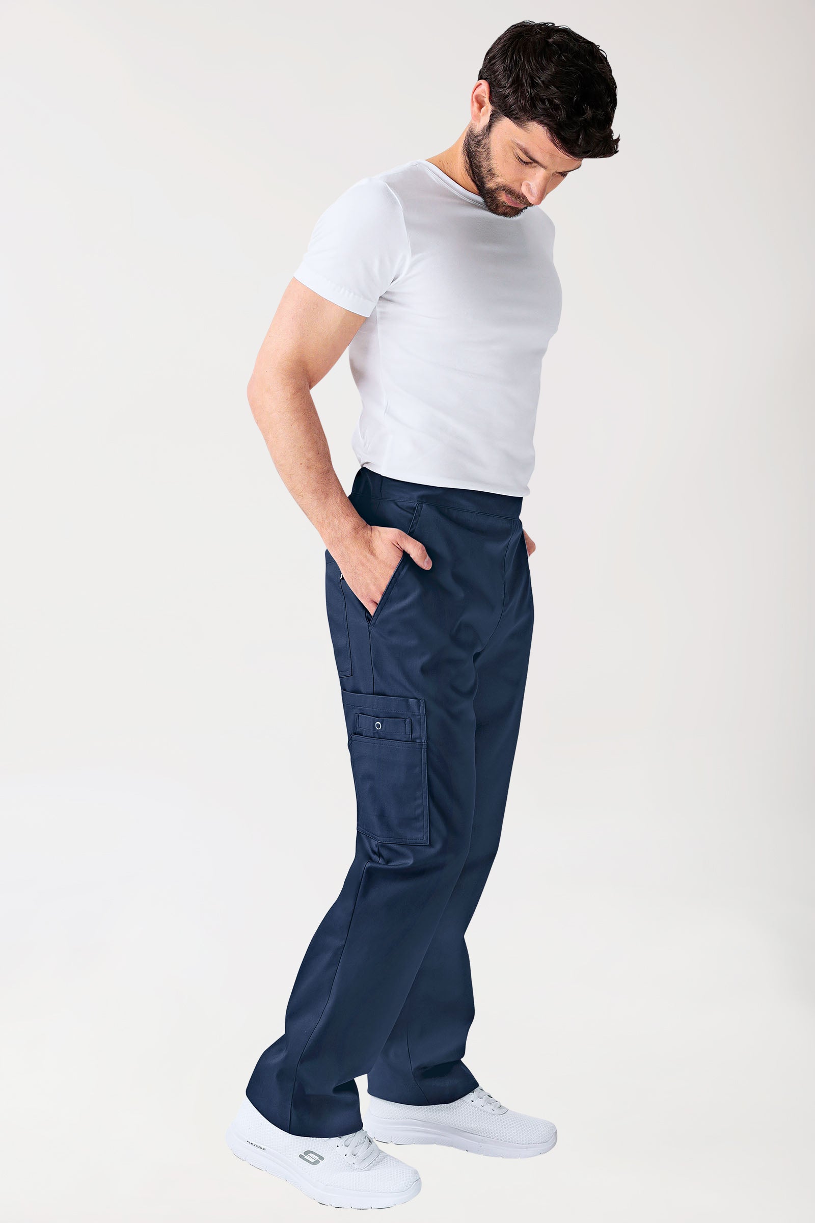 CLINIC STRETCH Hose Unisex - mit Beintasche Kurzgr. navy, Vue de face