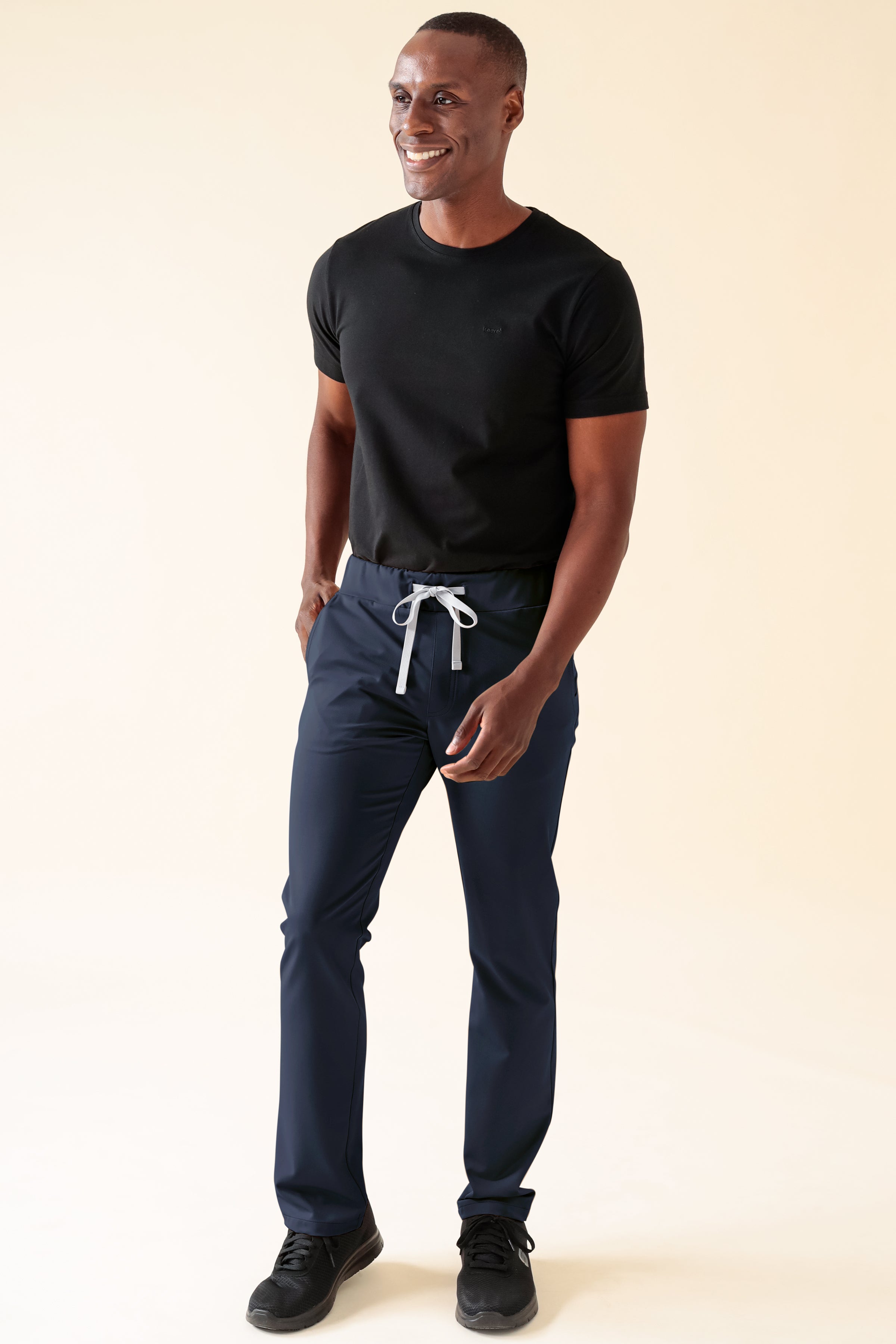 KAERE Hose Herren - gerader Saum ohne Beintaschen navy, Vue de face