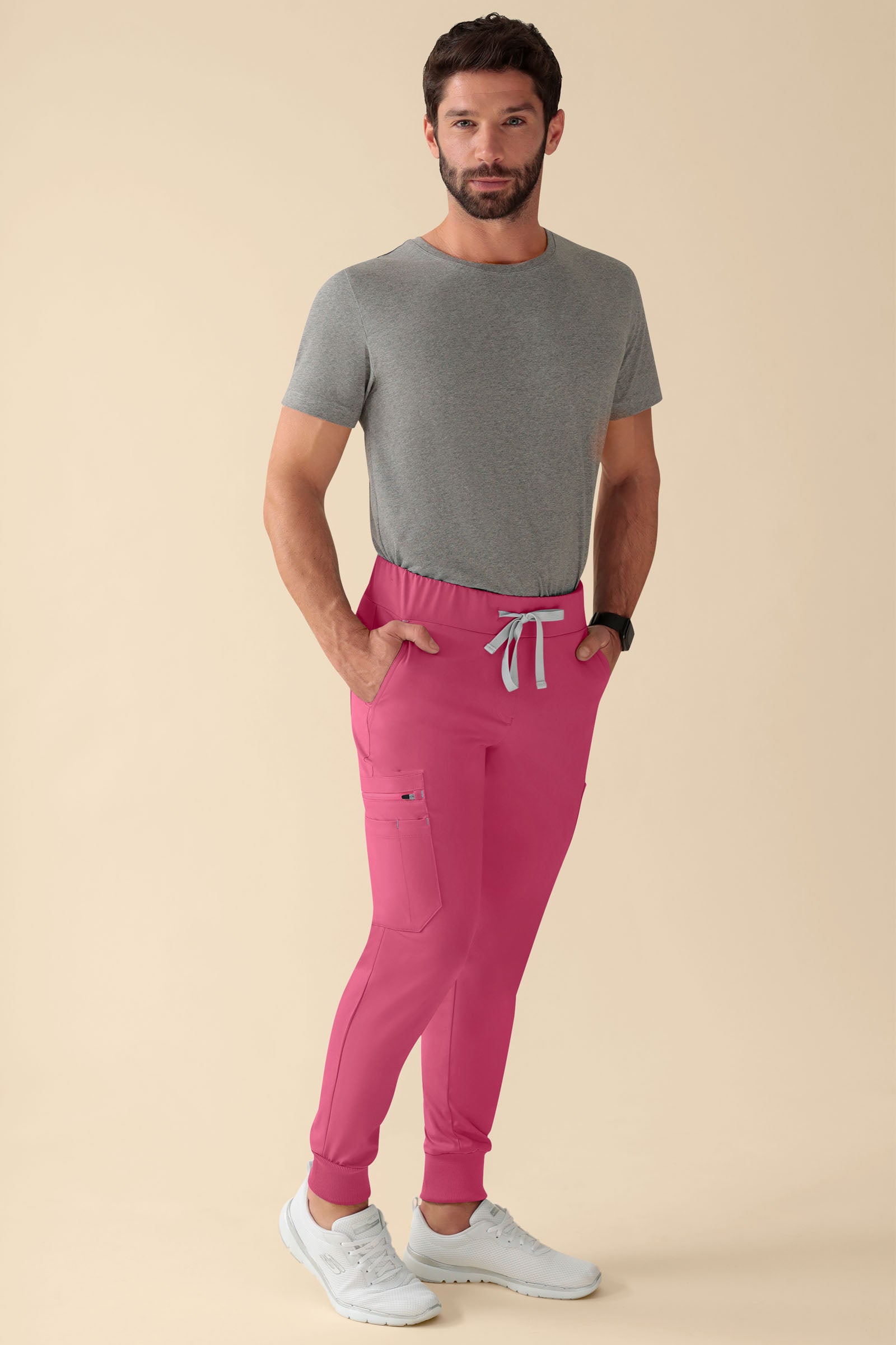 KAERE Hose Herren - Saumbündchen Kurzgr. mit Beintaschen rosenholz