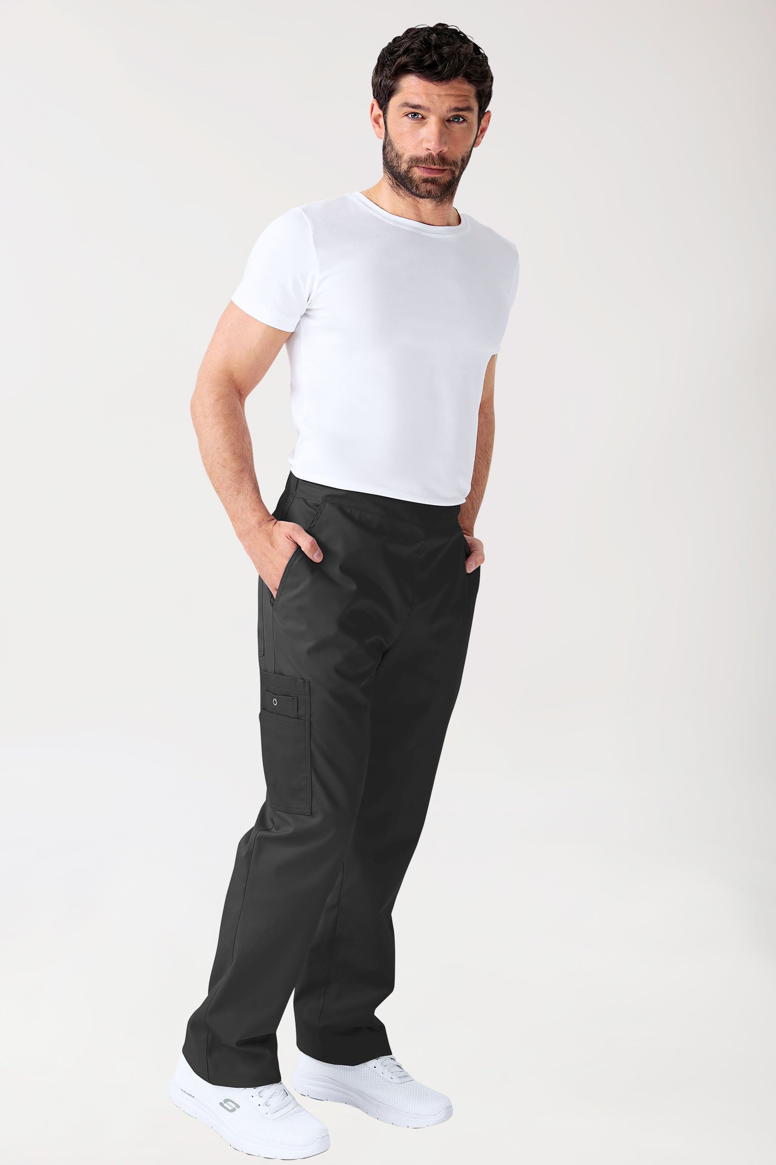 CLINIC STRETCH Hose Unisex - mit Beintasche Kurzgr. schwarz, Vue de face