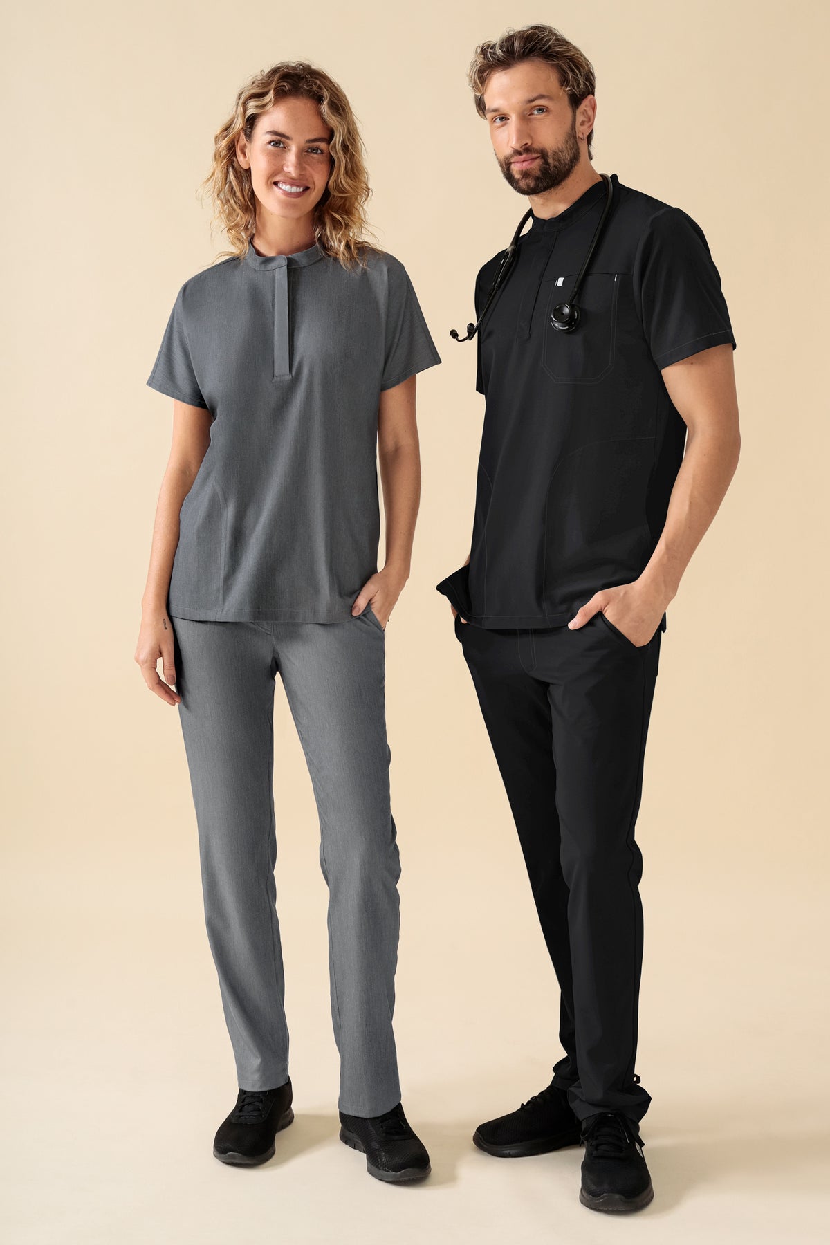 KAERE Hose Herren - gerader Saum ohne Beintaschen schwarz, Vue de face