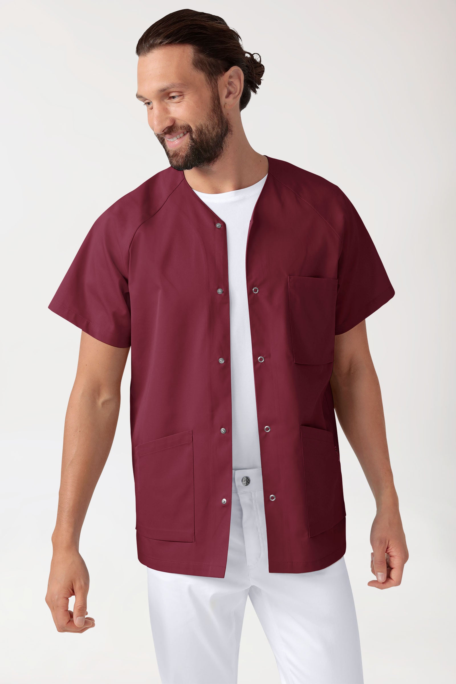 CORE Kasack Herren - durchgeknöpft bordeaux, Vue de face
