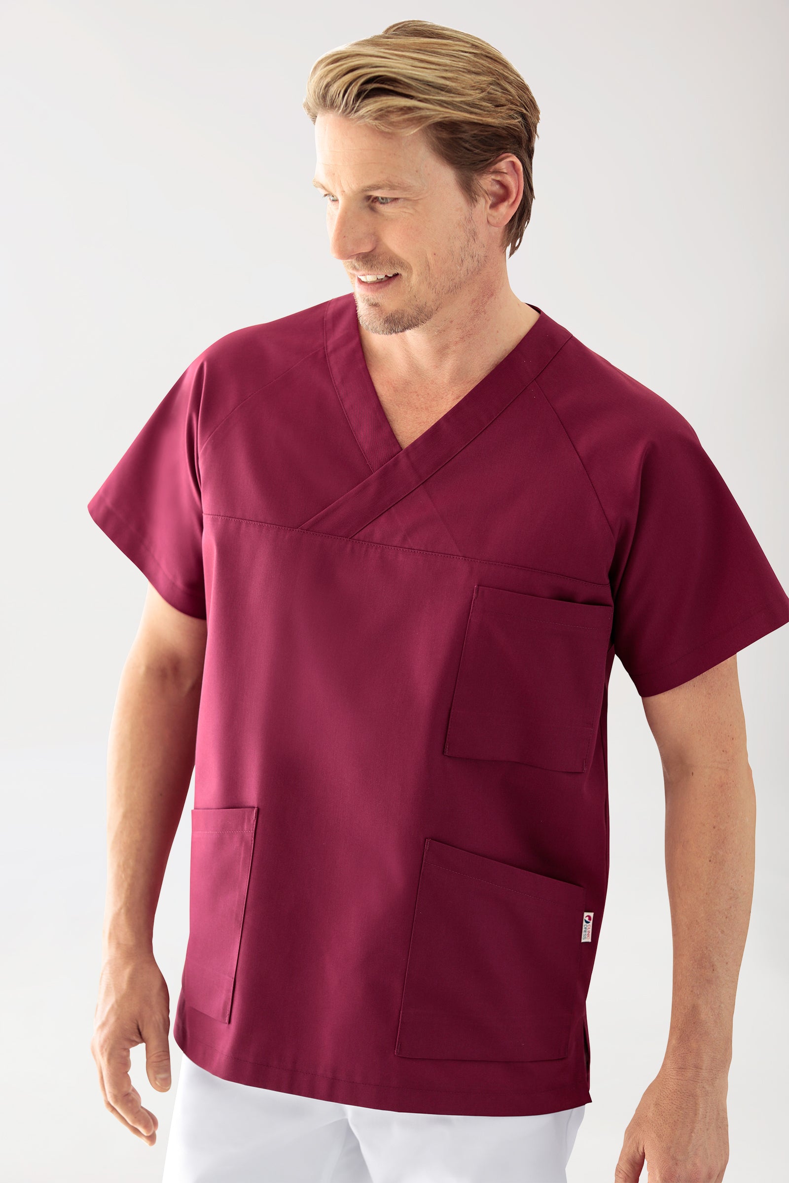 CORE Schlupfkasack Herren - 3er-Pack - V-Ausschnitt bordeaux, Vorderansicht