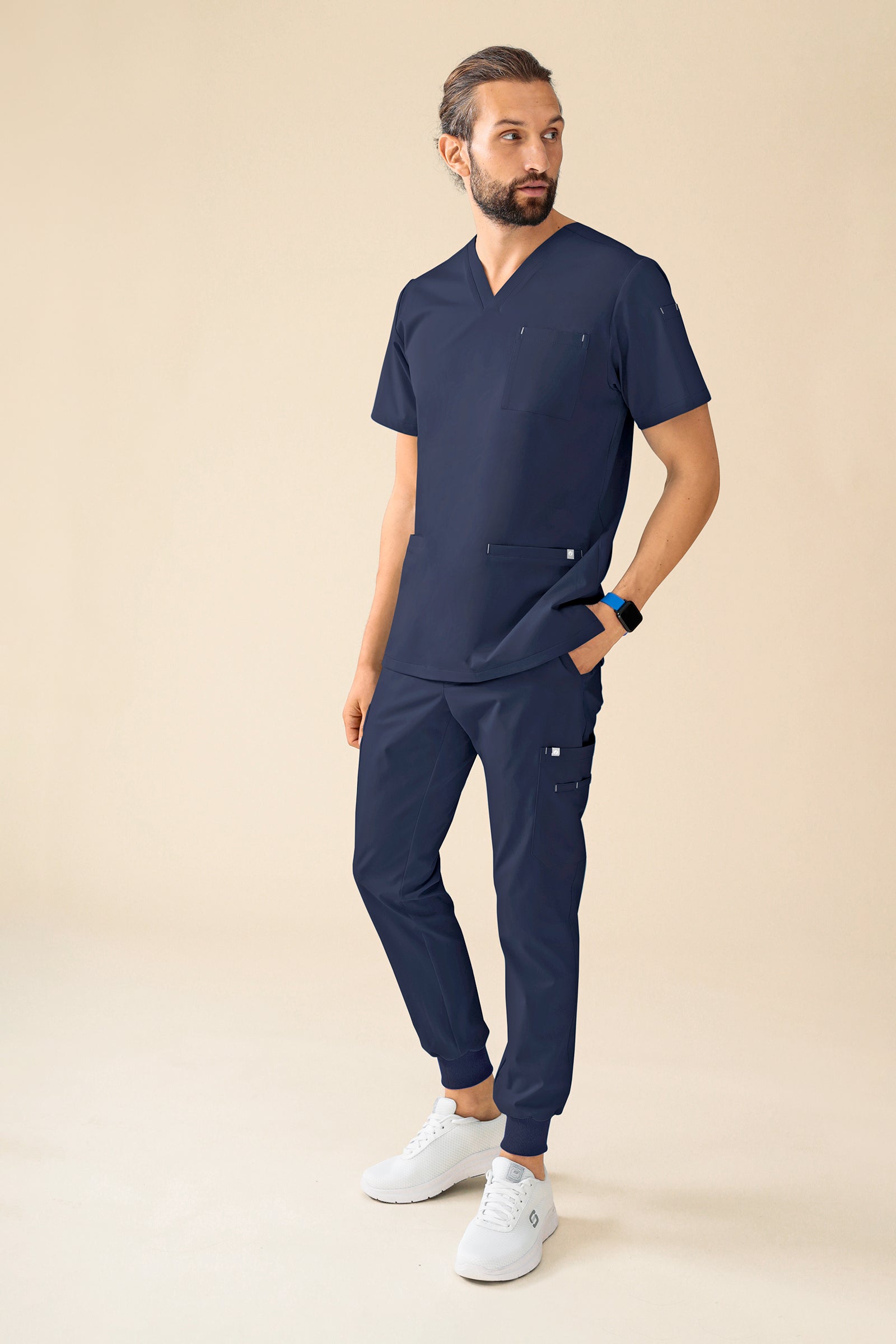 KAERE Schlupfkasack Herren - V-Ausschnitt navy, Vue de face