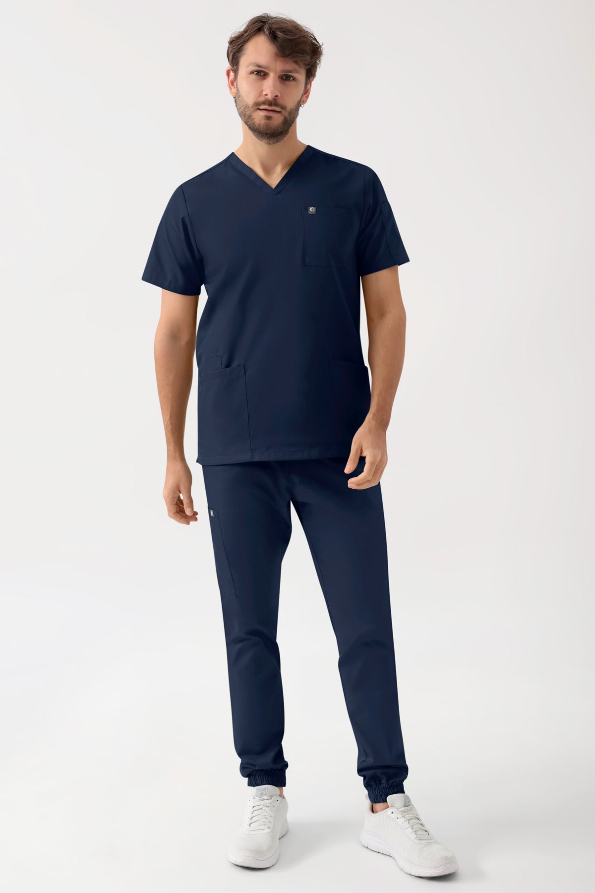 GREEN Stretch Schlupfkasack Herren - V-Ausschnitt navy, Vue de face