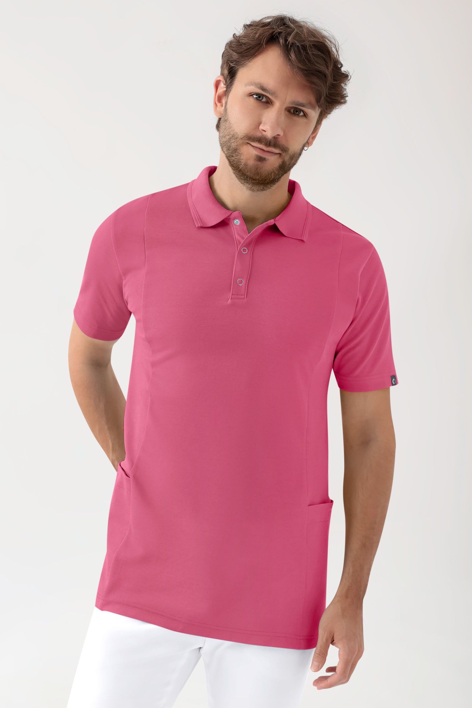 COMFY FLEX Stretch Schlupfkasack Herren - Polokragen rosenholz, Vorderansicht