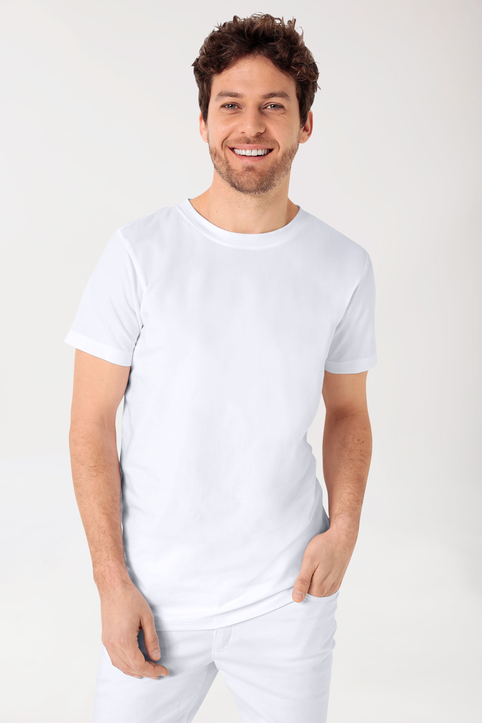 CORE Shirt Herren - Rundhals weiss, Vue de face