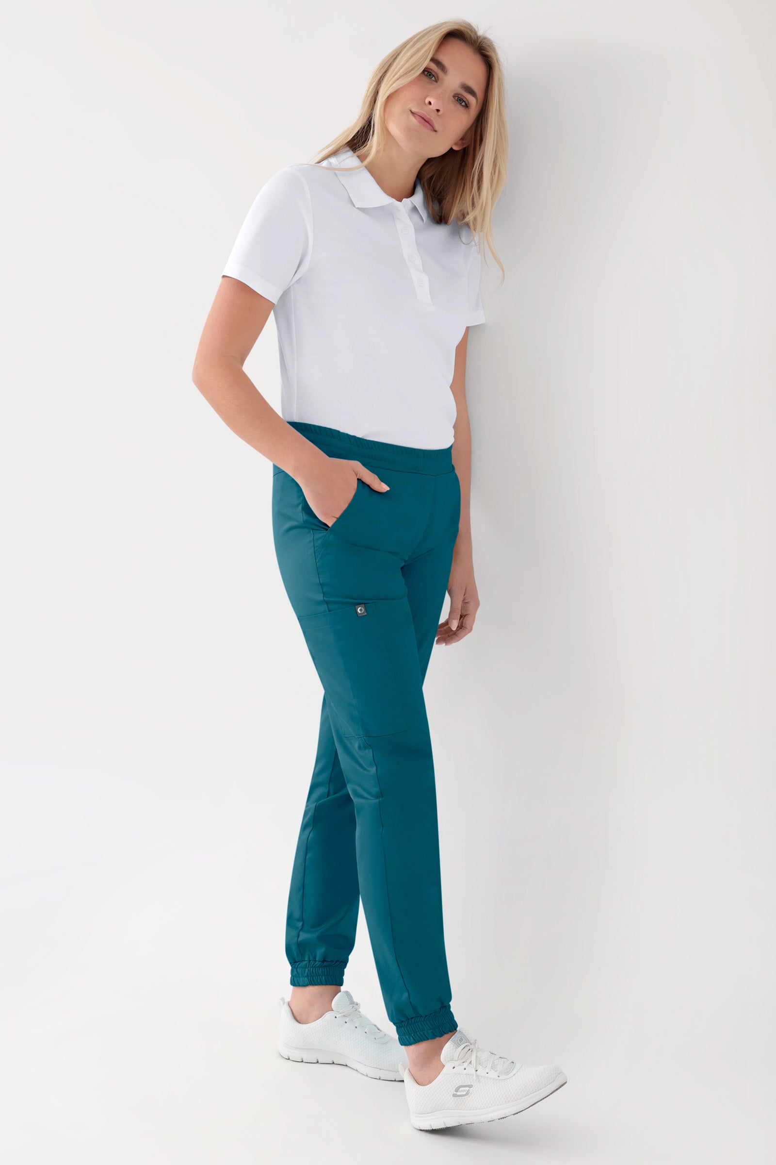 GREEN Stretch Hose Damen - Jogpants Style petrol, Vue de face