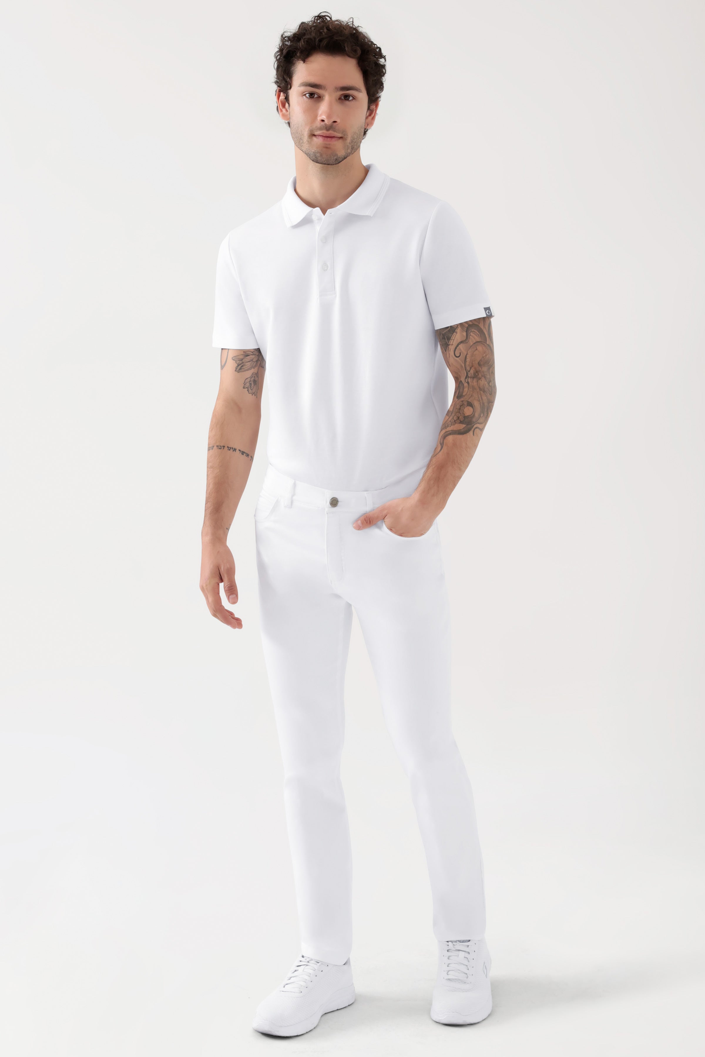 COMFY FLEX 5-Pocket Hose Herren - schlankes Bein weiss
