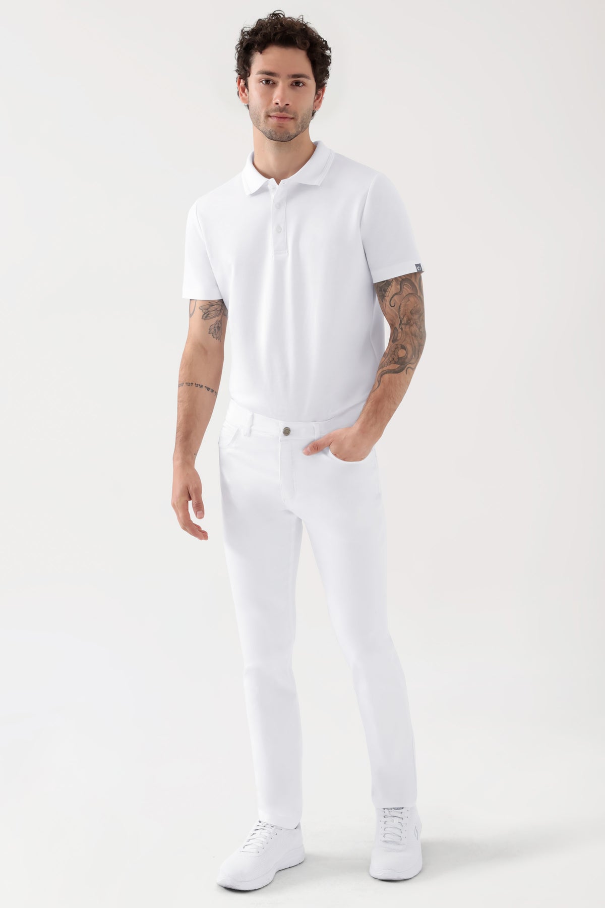 COMFY FLEX 5-Pocket Hose Herren - schlankes Bein weiss