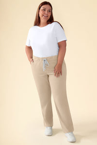 KAERE Hose Damen - gerader Saum ohne Beintaschen sand