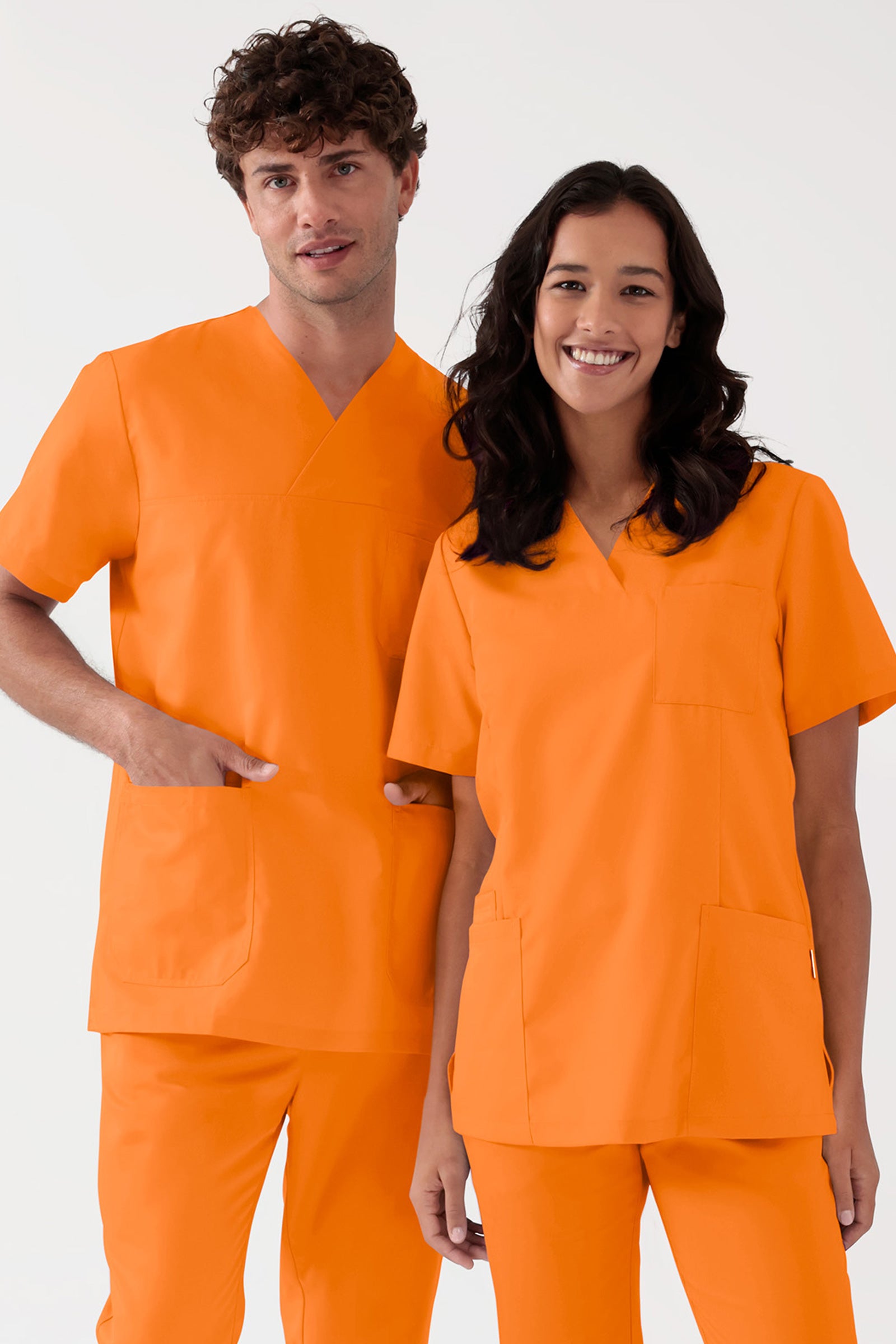 TENCEL™ Schlupfkasack Damen - V-Ausschnitt brillant orange, Vue de face