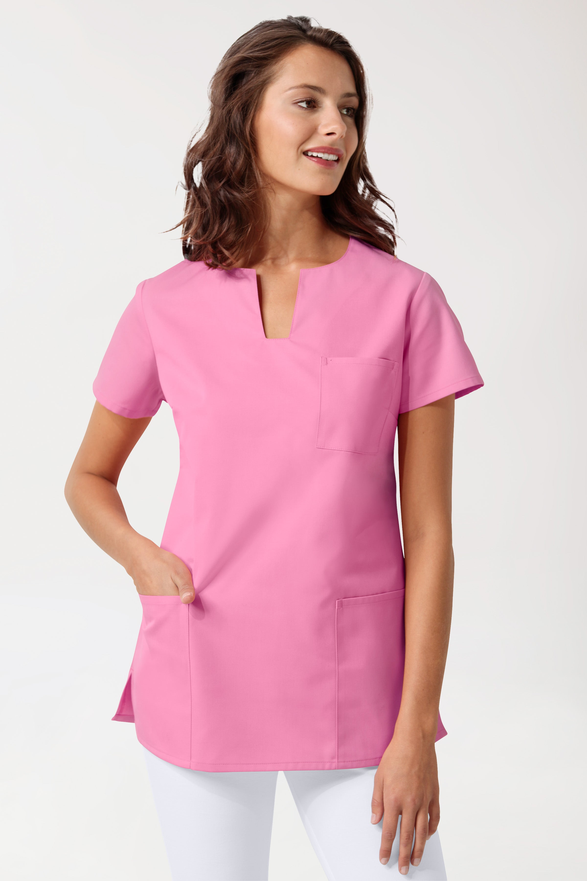 JUST STRONG Schlupfkasack Damen - eckiger Ausschnitt rosy pink, Vue de face