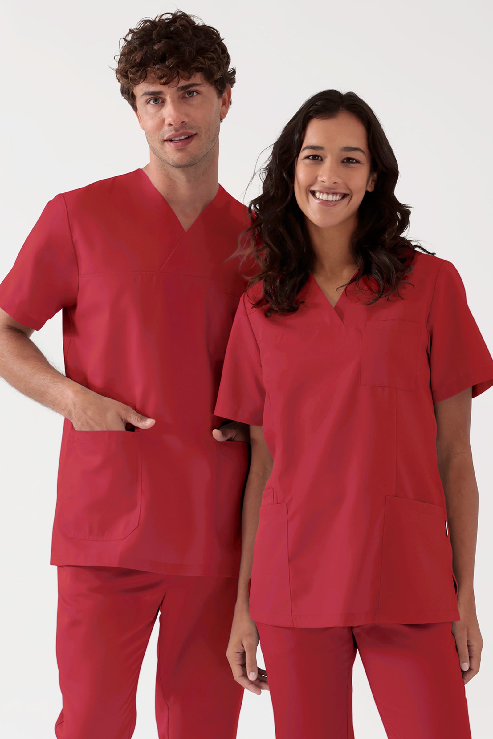 TENCEL™ Schlupfkasack Damen - V-Ausschnitt rot, Vorderansicht