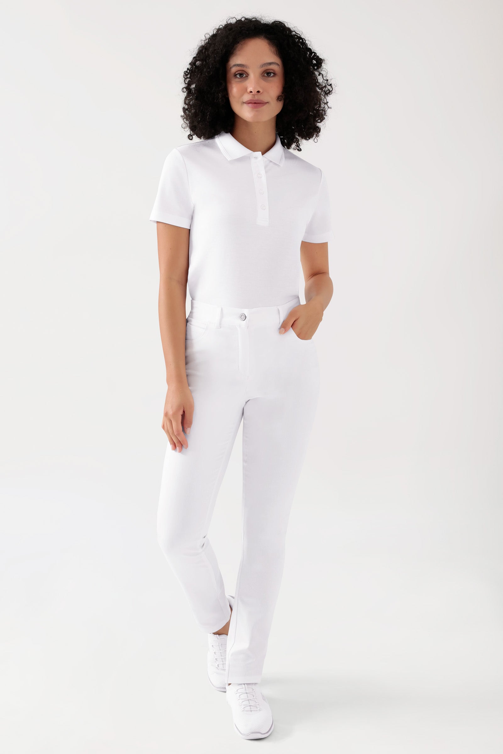COMFY FLEX 5-Pocket Hose Damen - gerades Bein weiss