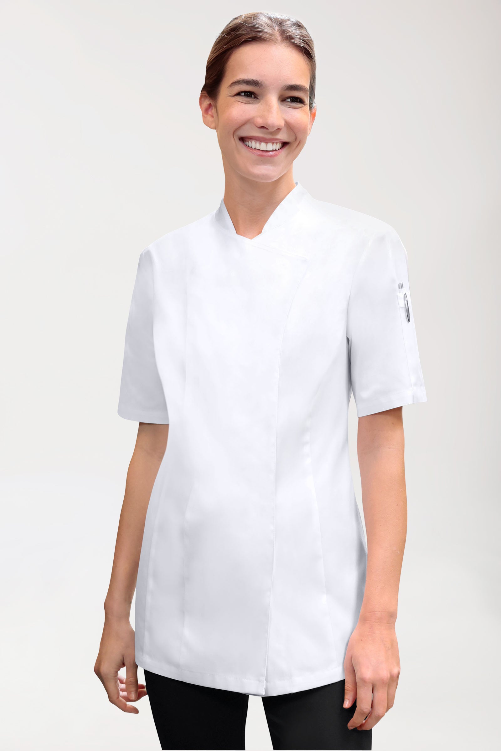 Gastro Kochjacke Damen - 1/2 Arm weiss