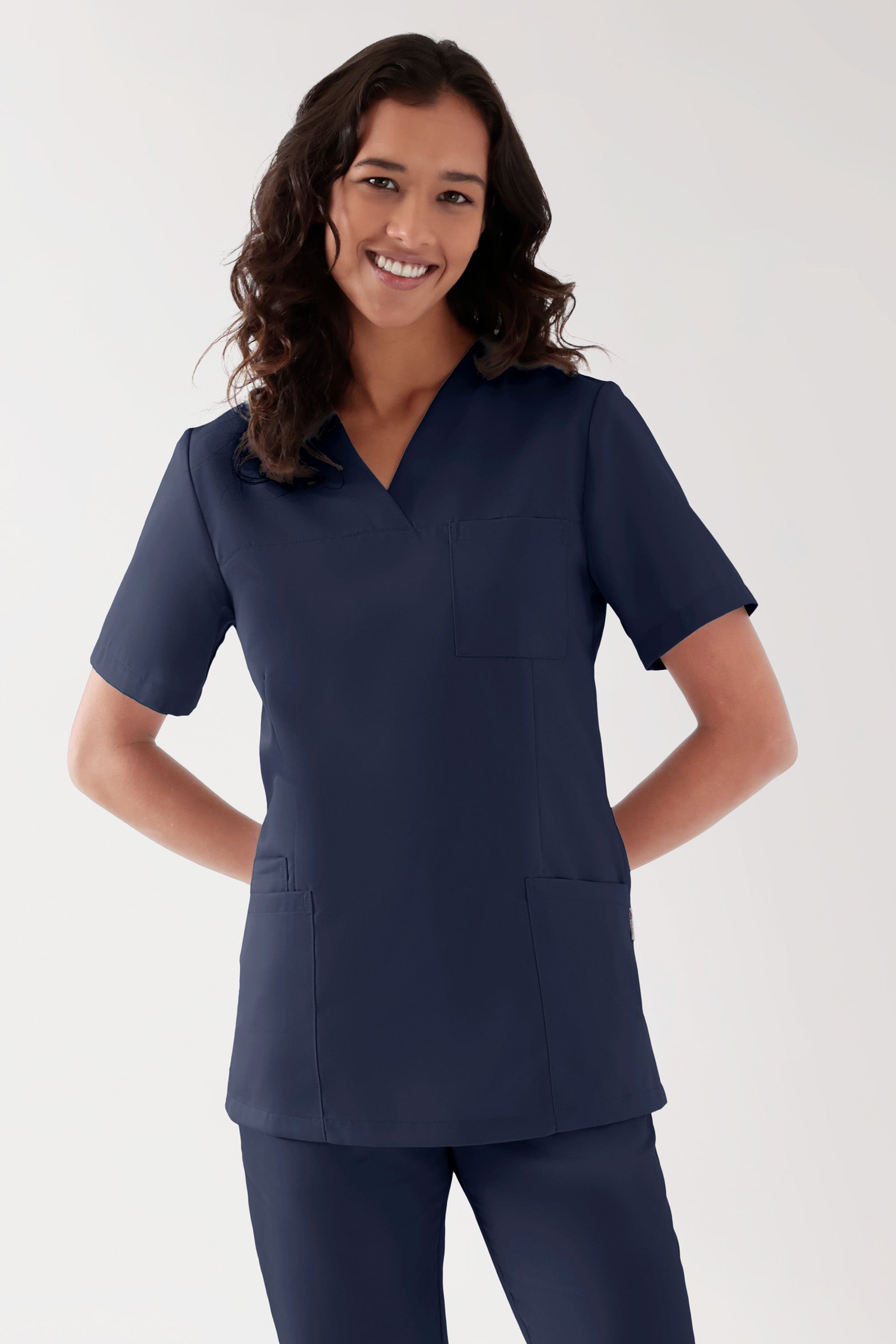 TENCEL™ Schlupfkasack Damen - V-Ausschnitt navy
