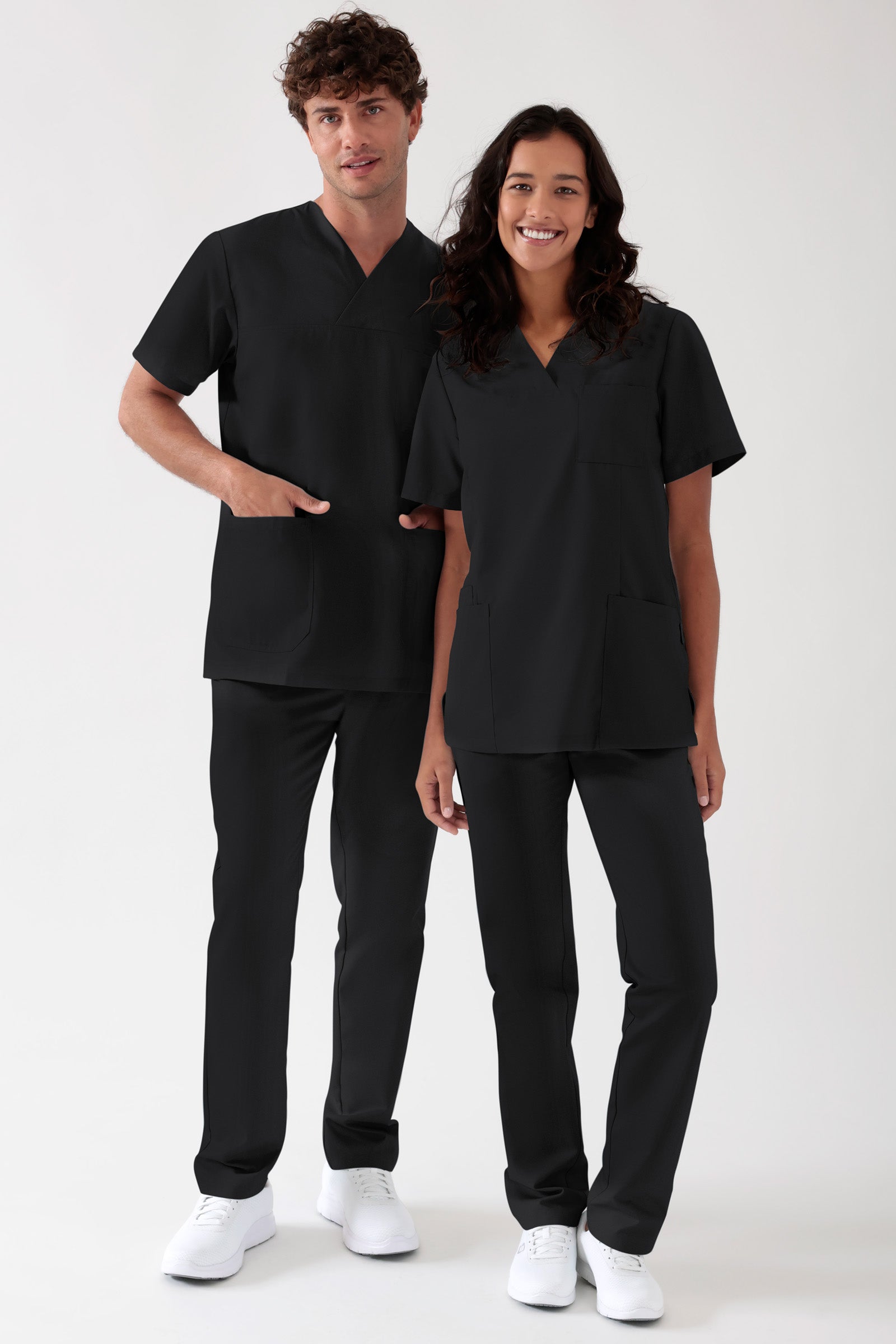 TENCEL™ Schlupfkasack Damen - V-Ausschnitt schwarz, Vorderansicht