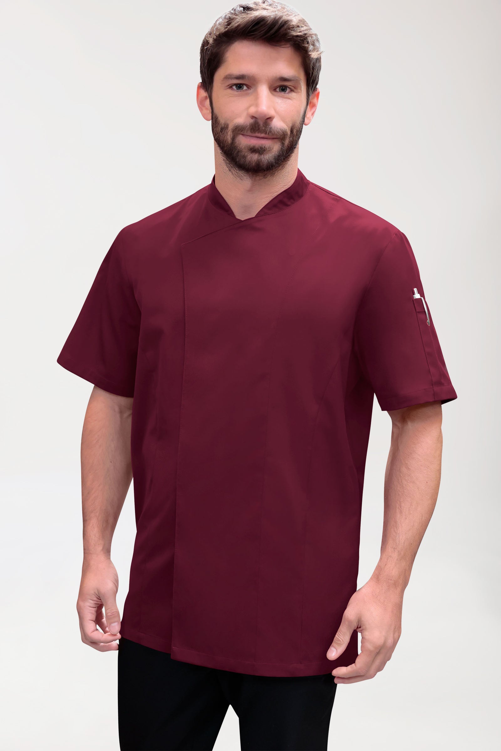 Gastro Kochjacke Herren - 1/2 Arm bordeaux
