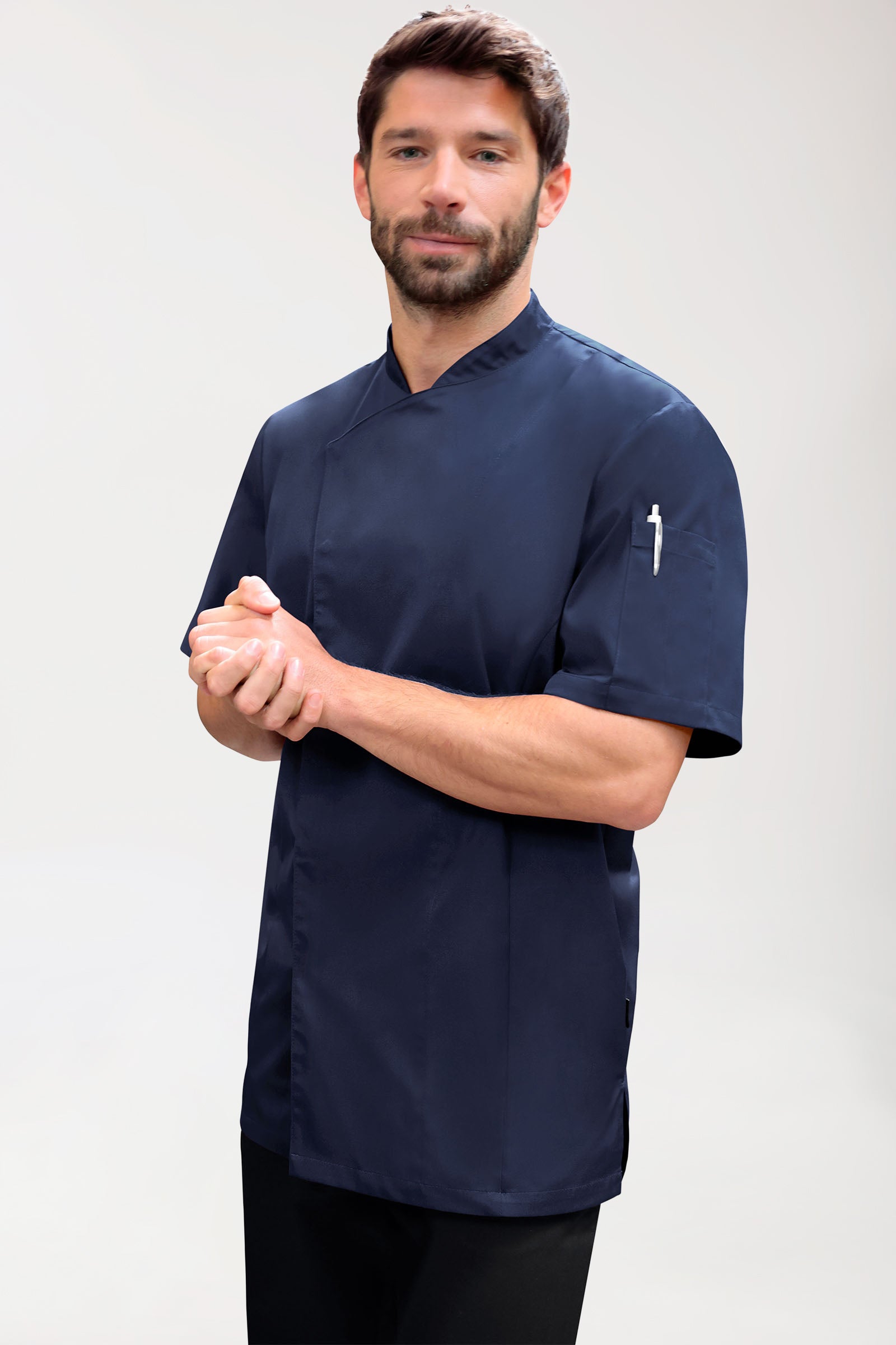 Gastro Kochjacke Herren - 1/2 Arm navy