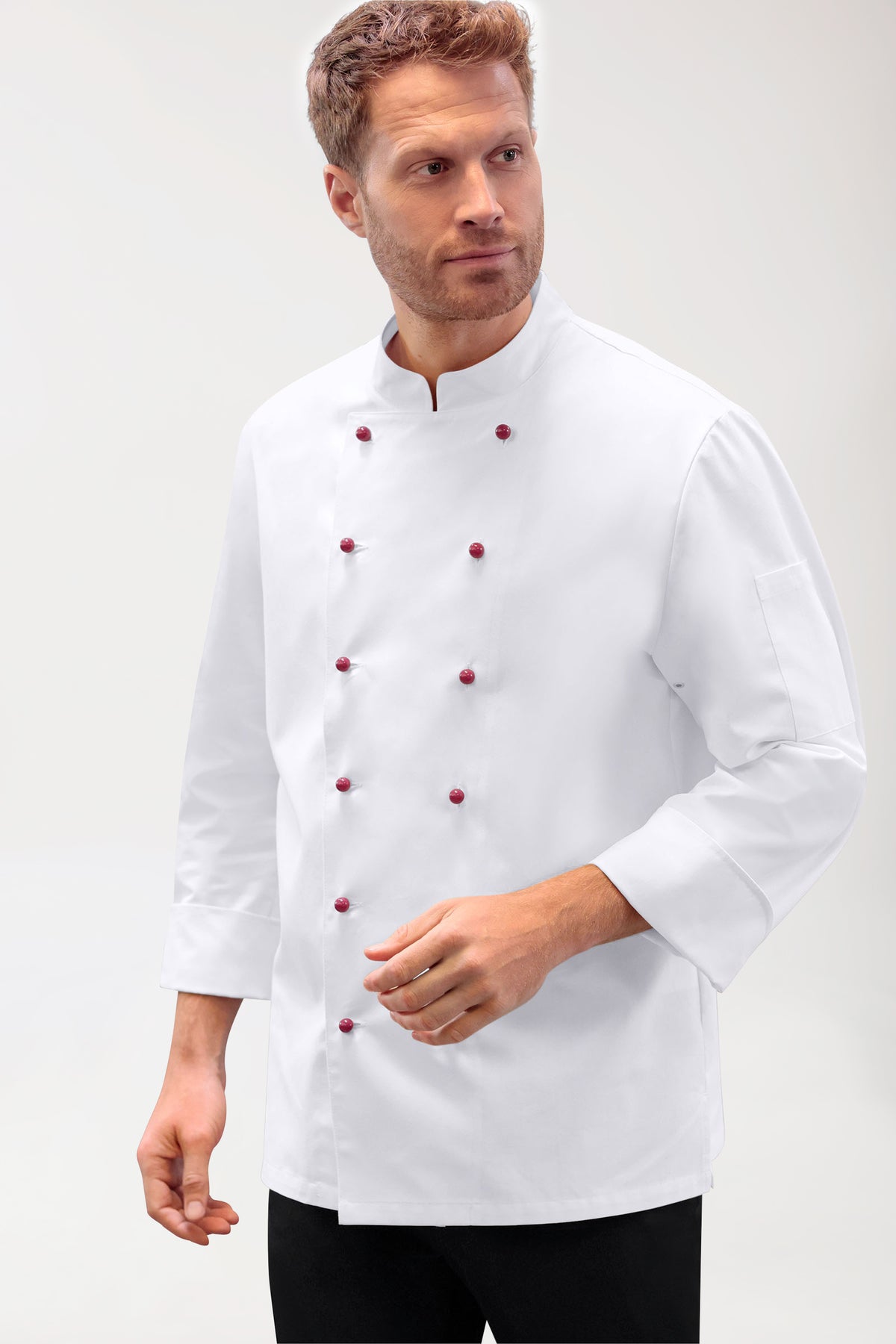 Gastro Kochjacke Herren aus Baumwolle - 1/1 Arm weiss