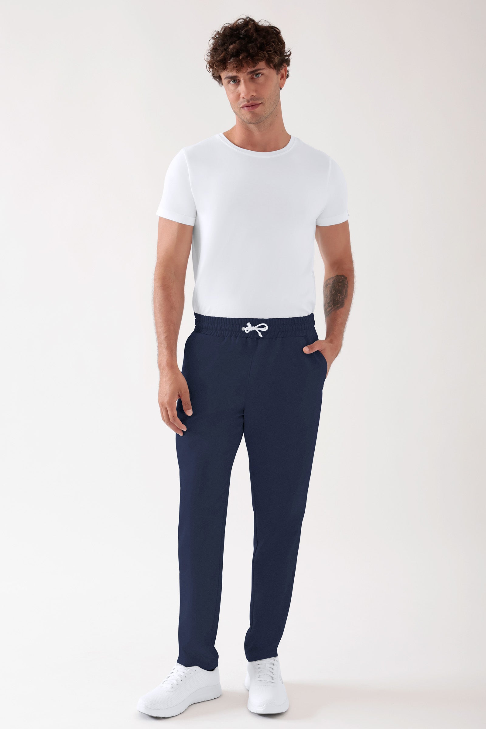 TENCEL™ Hose Unisex - Rundumgummibund navy, Vorderansicht