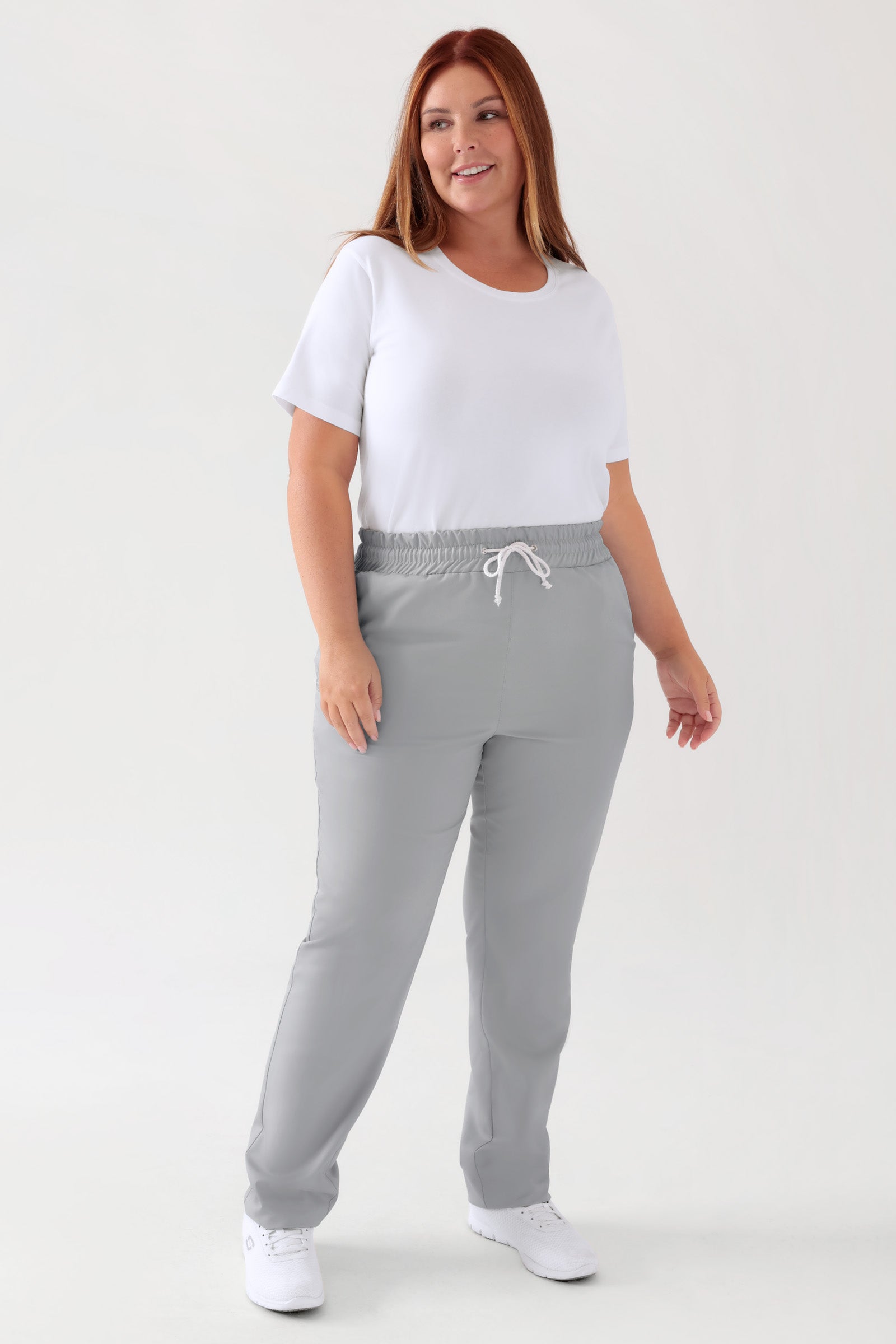 TENCEL™ Hose Unisex - Rundumgummibund perlgrau, Vorderansicht
