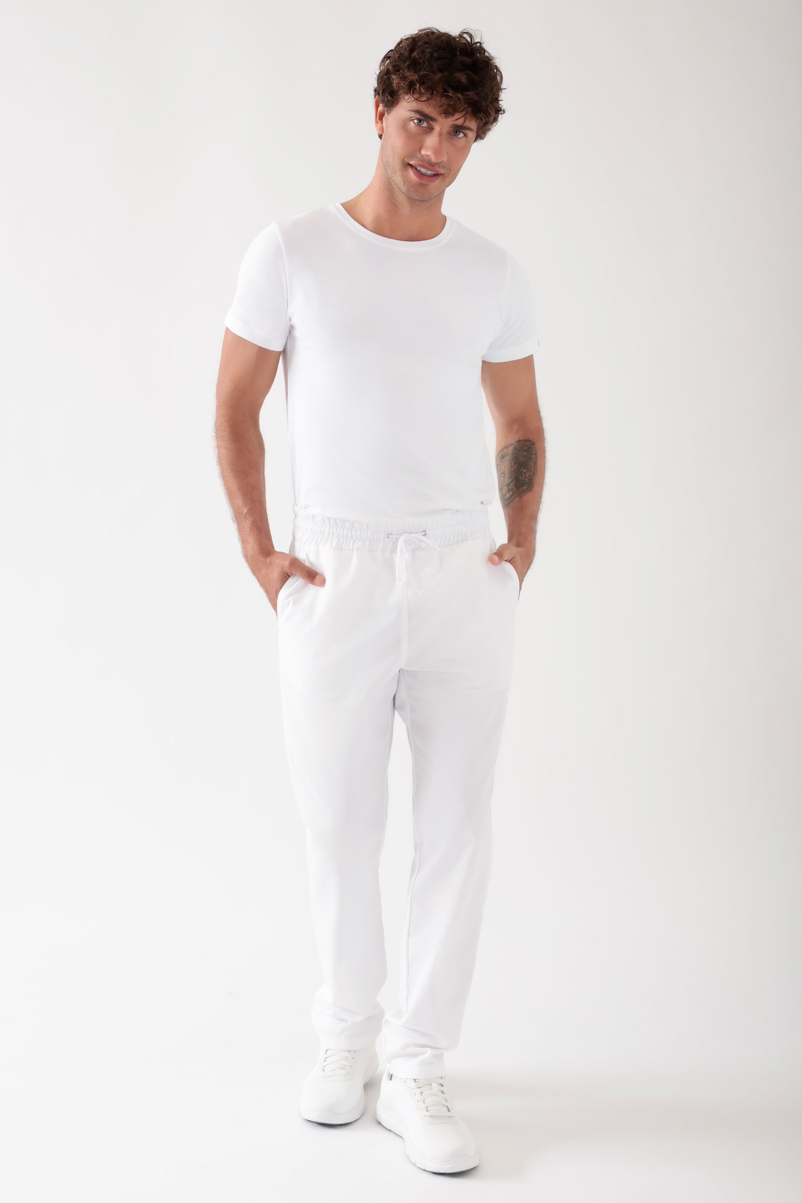 TENCEL™ Hose Unisex - Rundumgummibund weiss, Vorderansicht