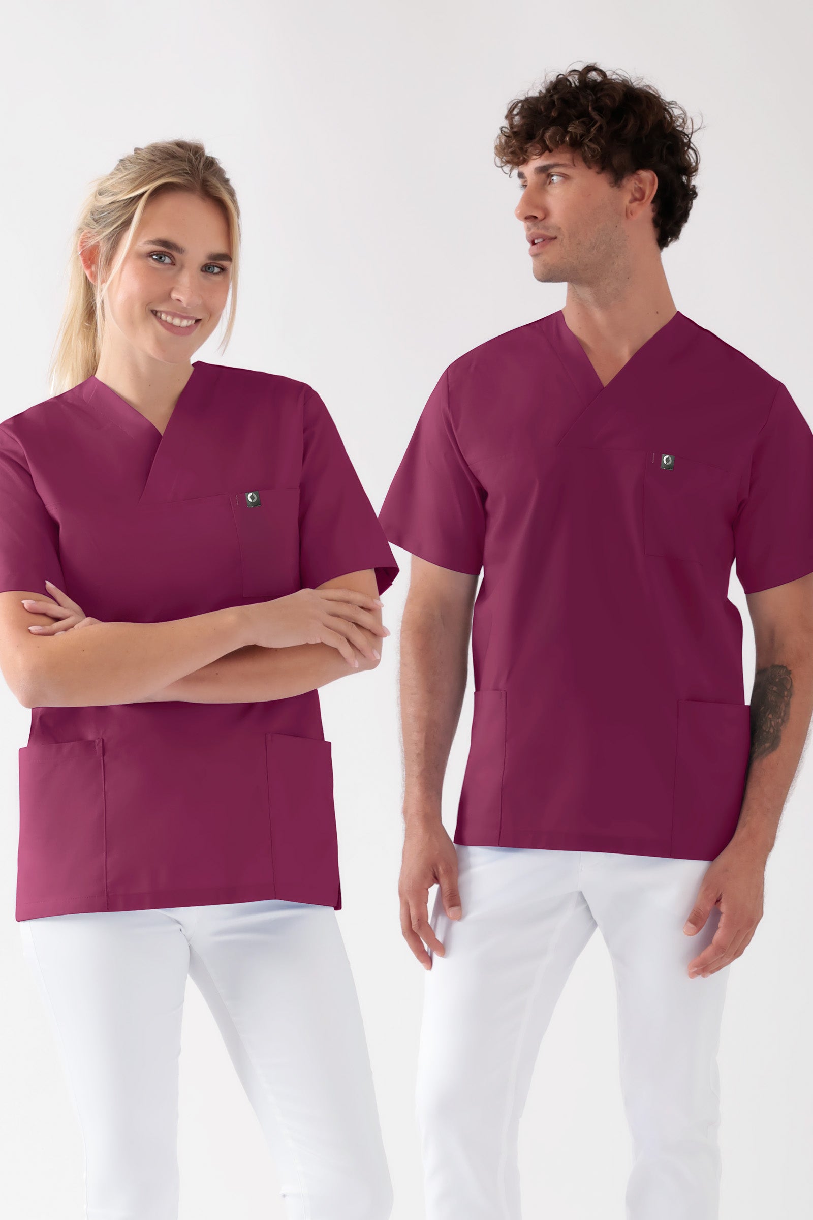 Baumwolle Schlupfkasack Unisex - Doppelpack berry, Vue de face