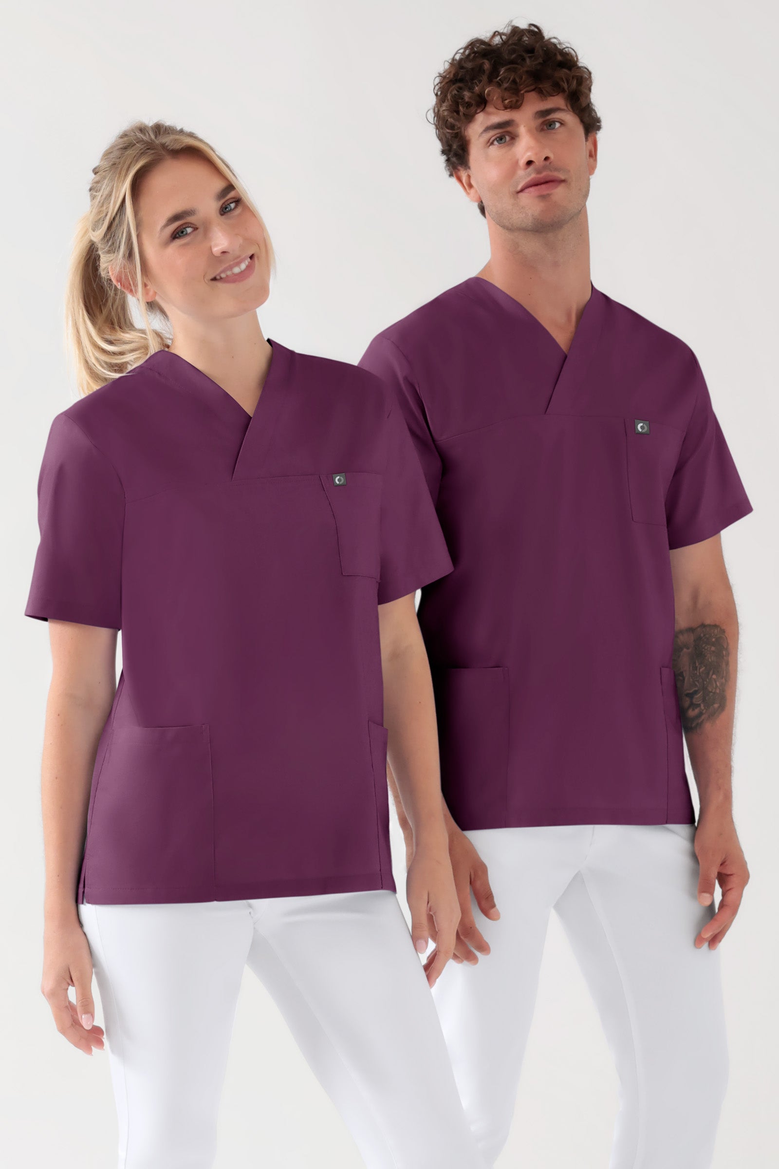 Baumwolle Schlupfkasack Unisex - Doppelpack pflaume, Vue de face