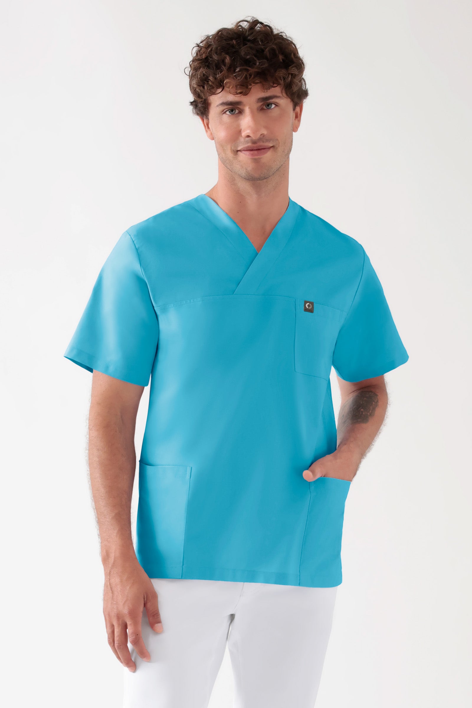 Baumwolle Schlupfkasack Unisex - Doppelpack türkis, Vue de face