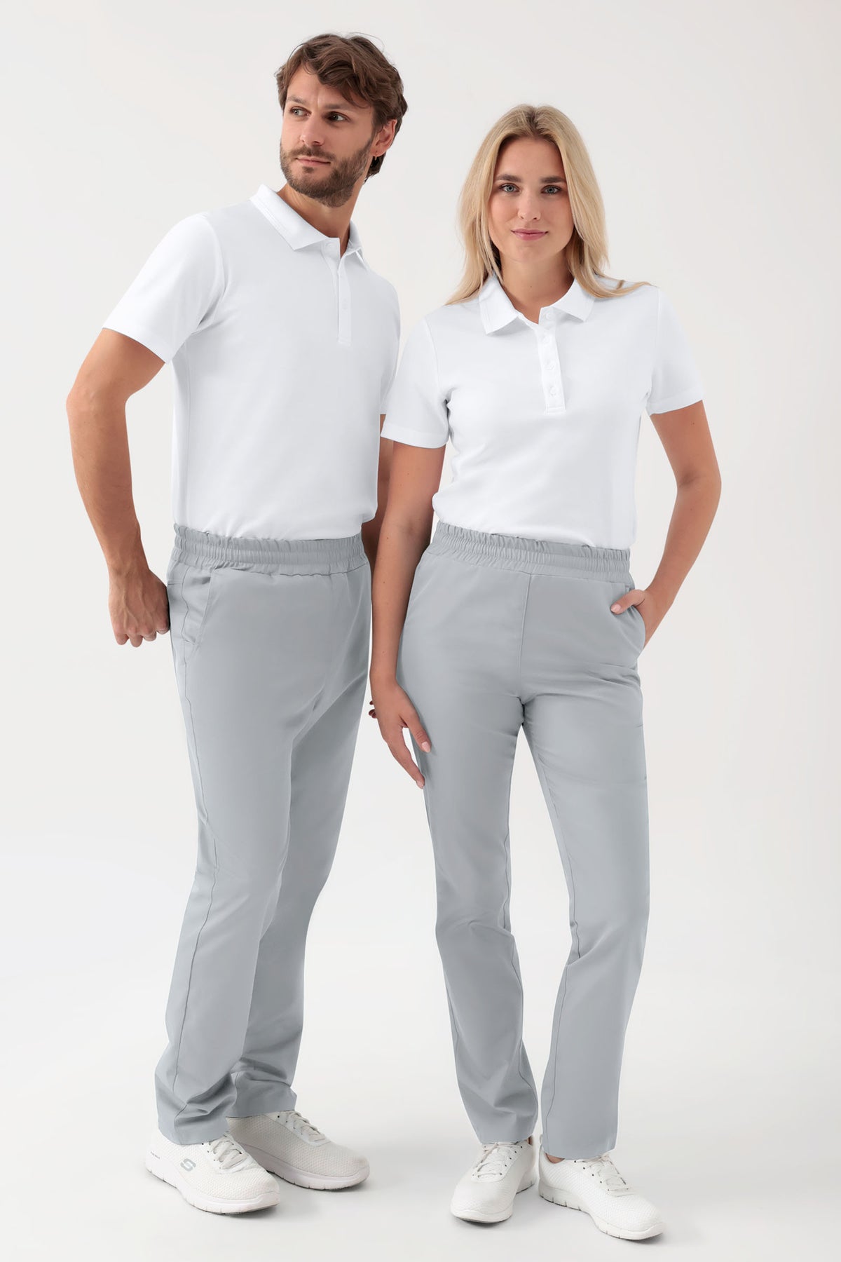 GREEN Stretch Hose Unisex - Rundumgummibund perlgrau, Vue de face