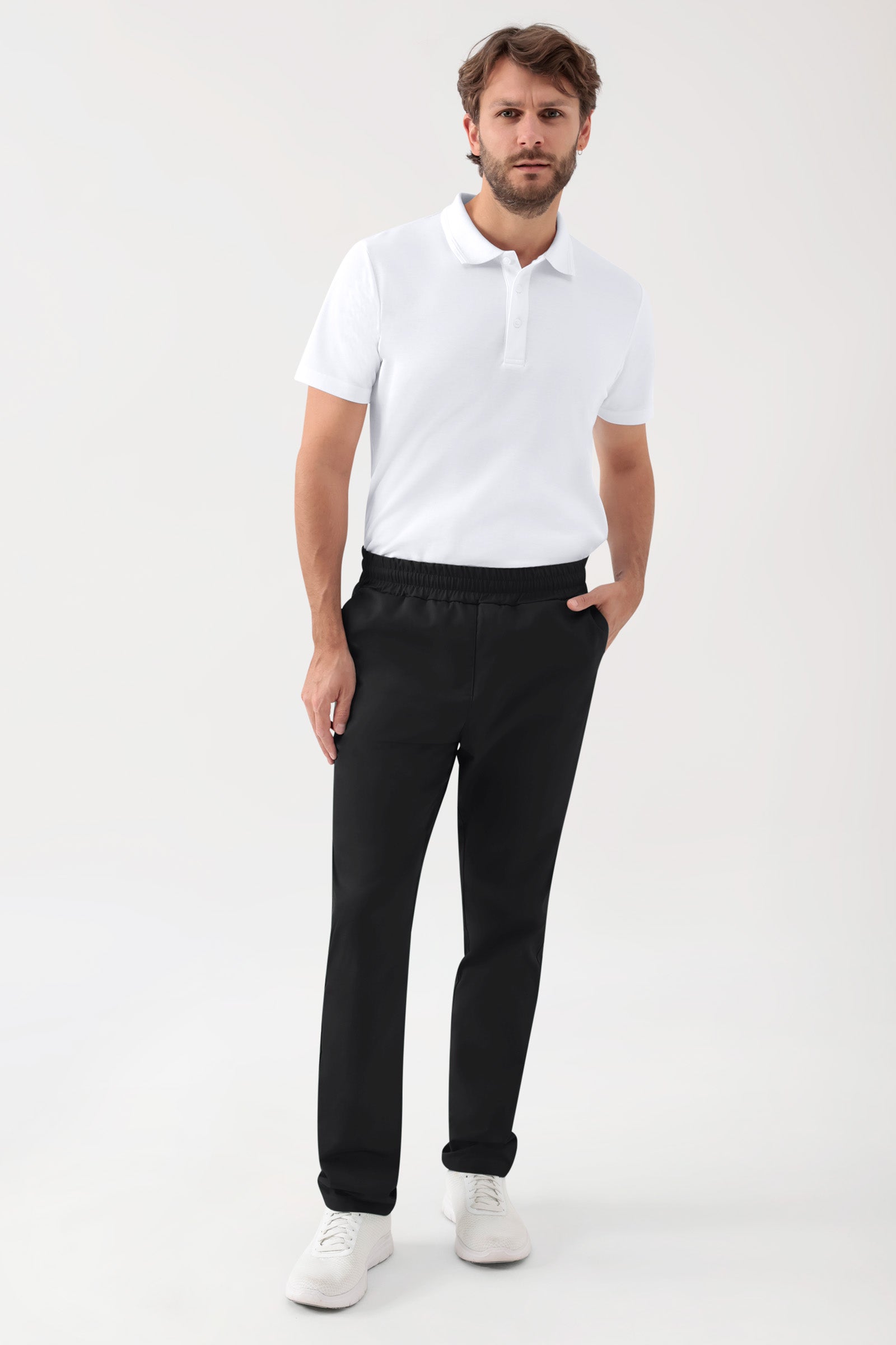 GREEN Stretch Hose Unisex - Rundumgummibund schwarz