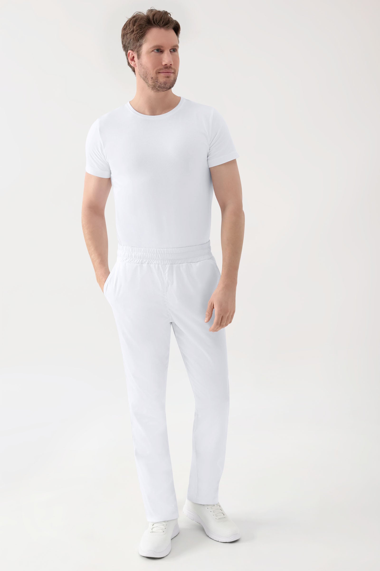Stretch Hose Unisex - Rundumgummibund weiss