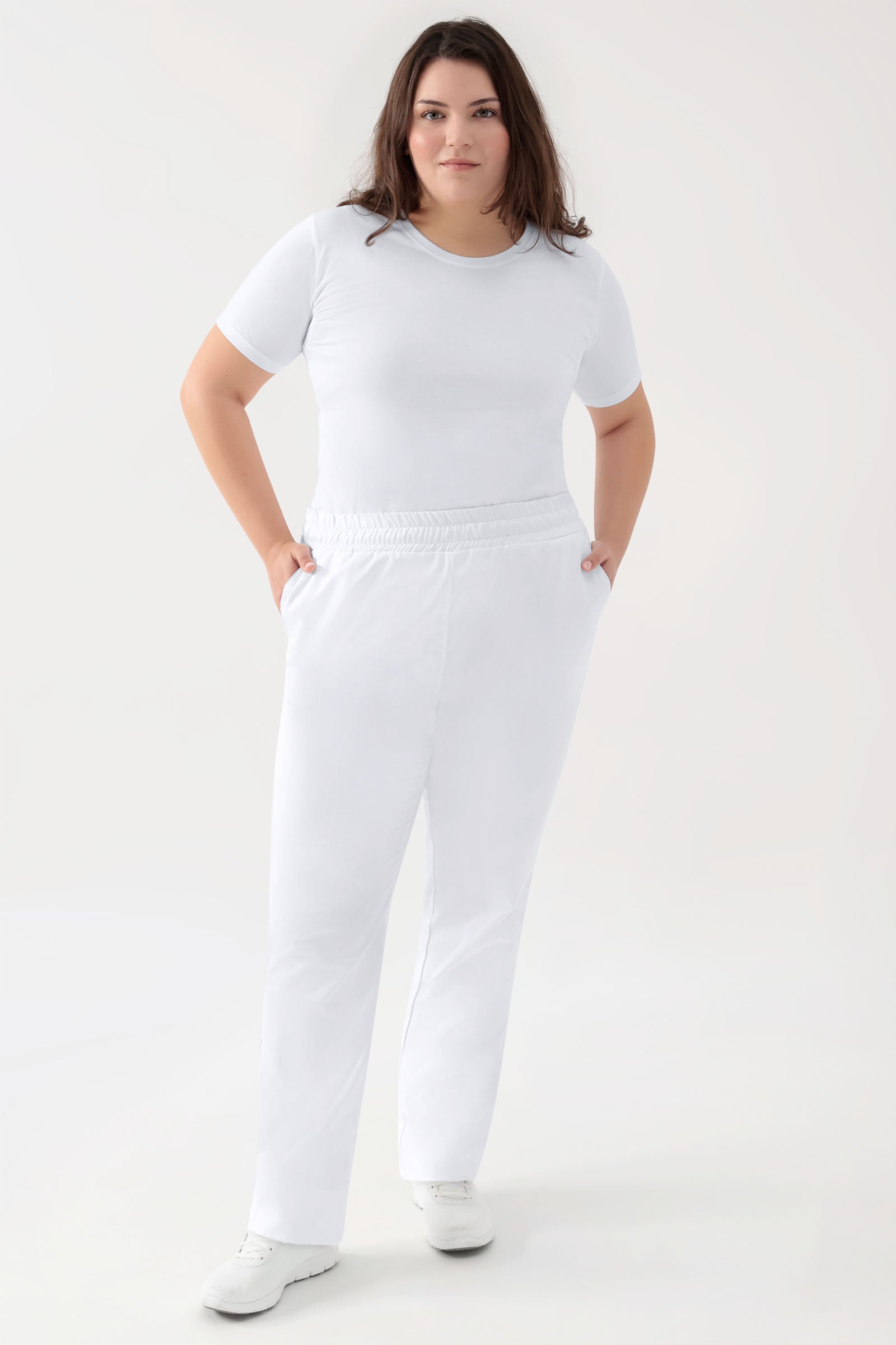 Stretch Hose Unisex - Rundumgummibund weiss